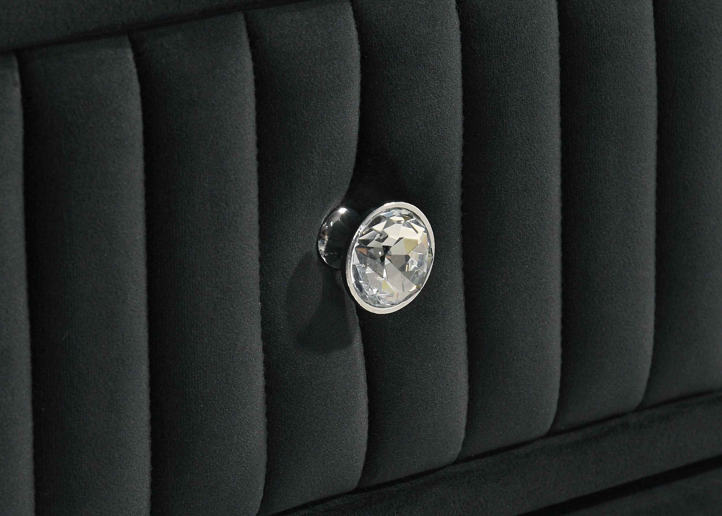Ravenne Black 5-drawer Velvet Upholstered LED Chest of Drawers - Image 11