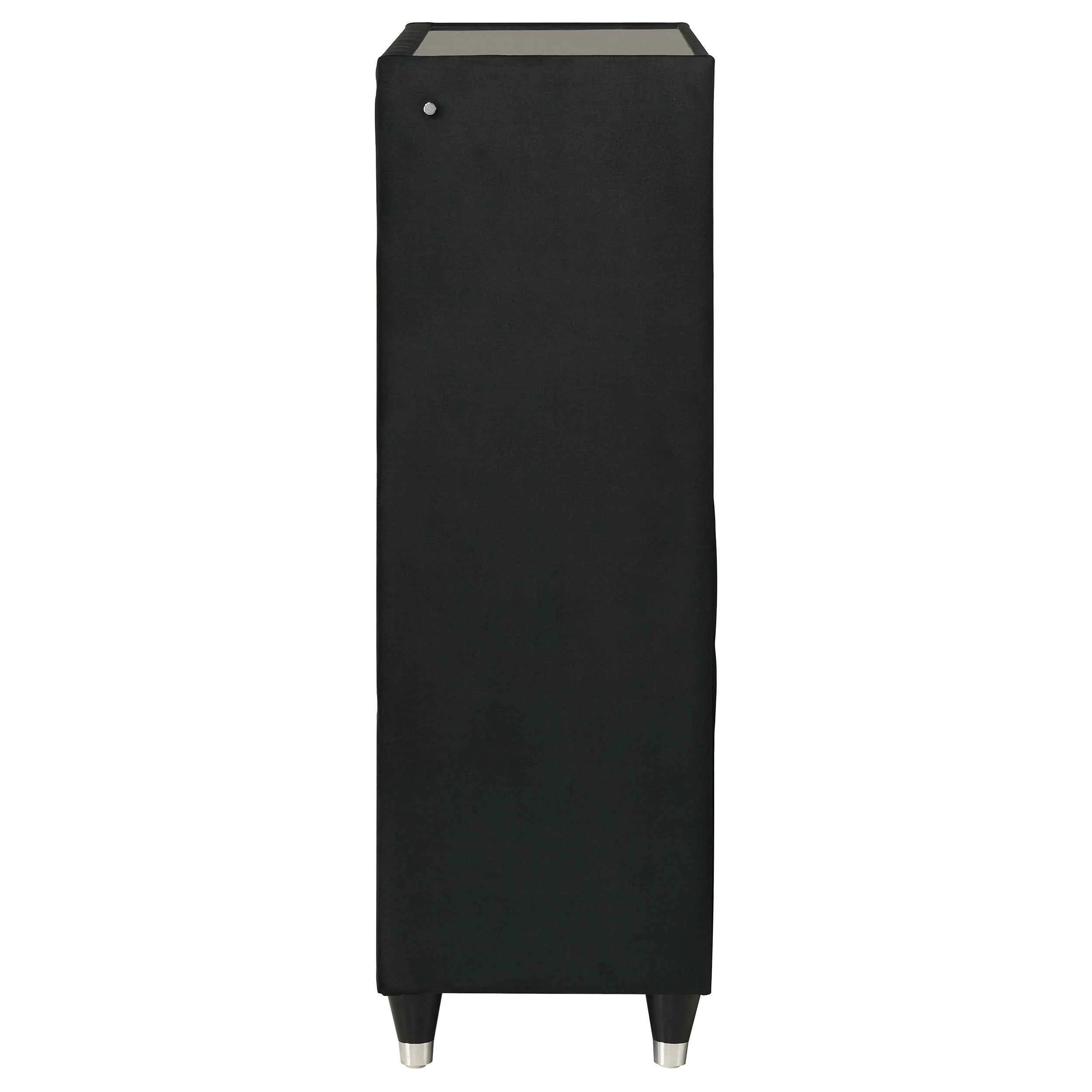 Ravenne Black 5-drawer Velvet Upholstered LED Chest of Drawers - Image 5