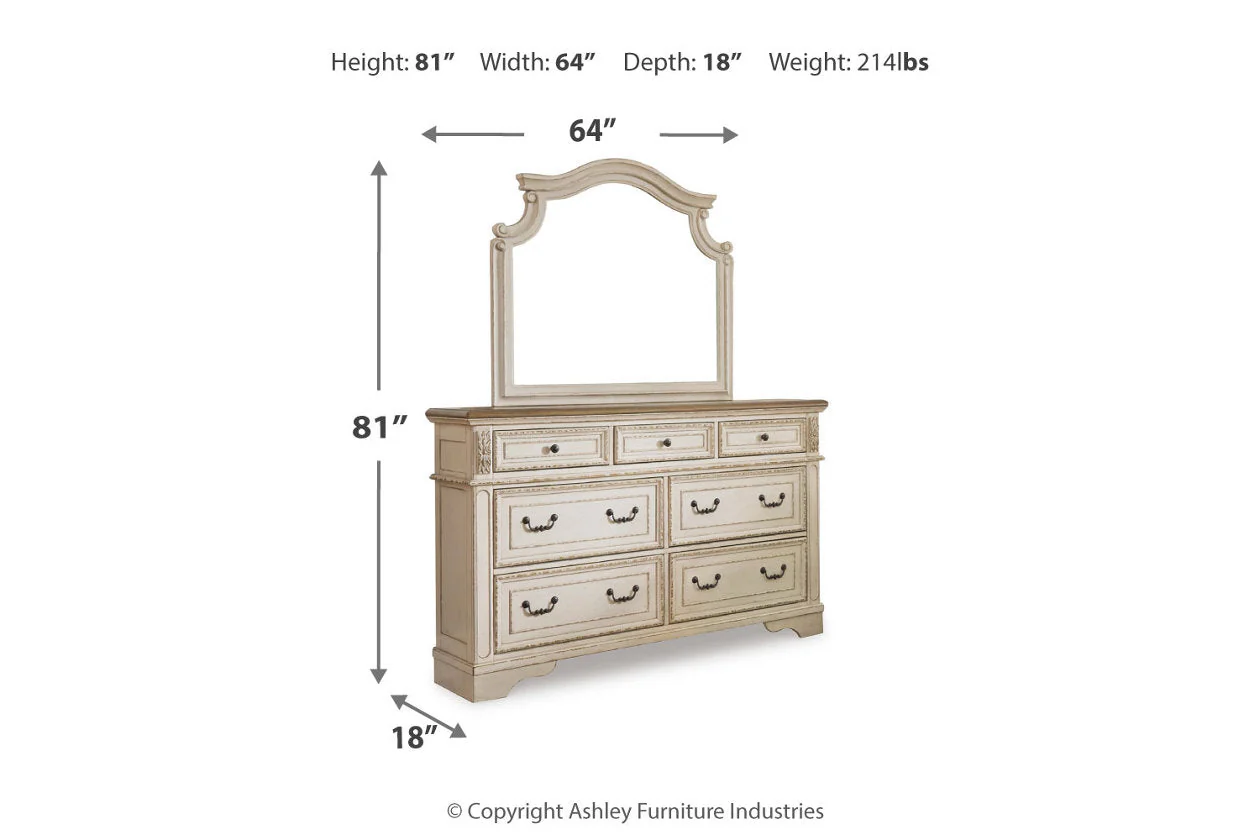 Realyn Chipped White Upholstered Sleigh Bedroom Set - Image 19