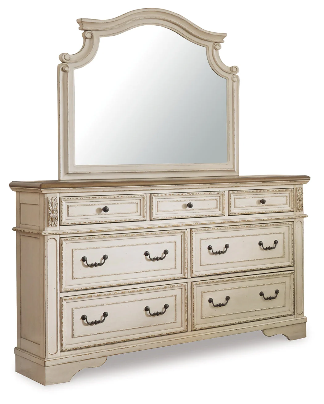 Realyn Chipped White Upholstered Storage Platform Bedroom Set with Footboard Bench - Image 15