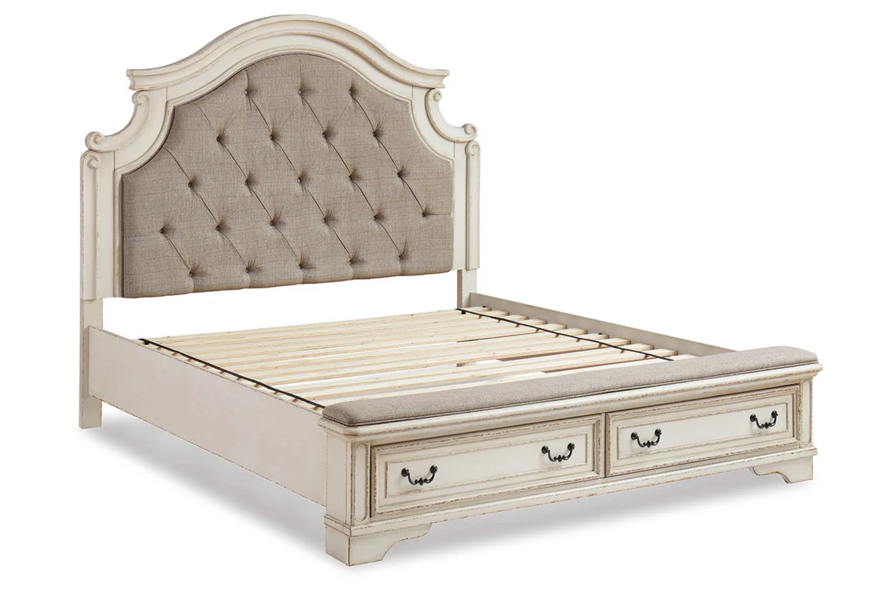 Realyn Two-tone King Upholstered Storage Platform Bed - Image 2