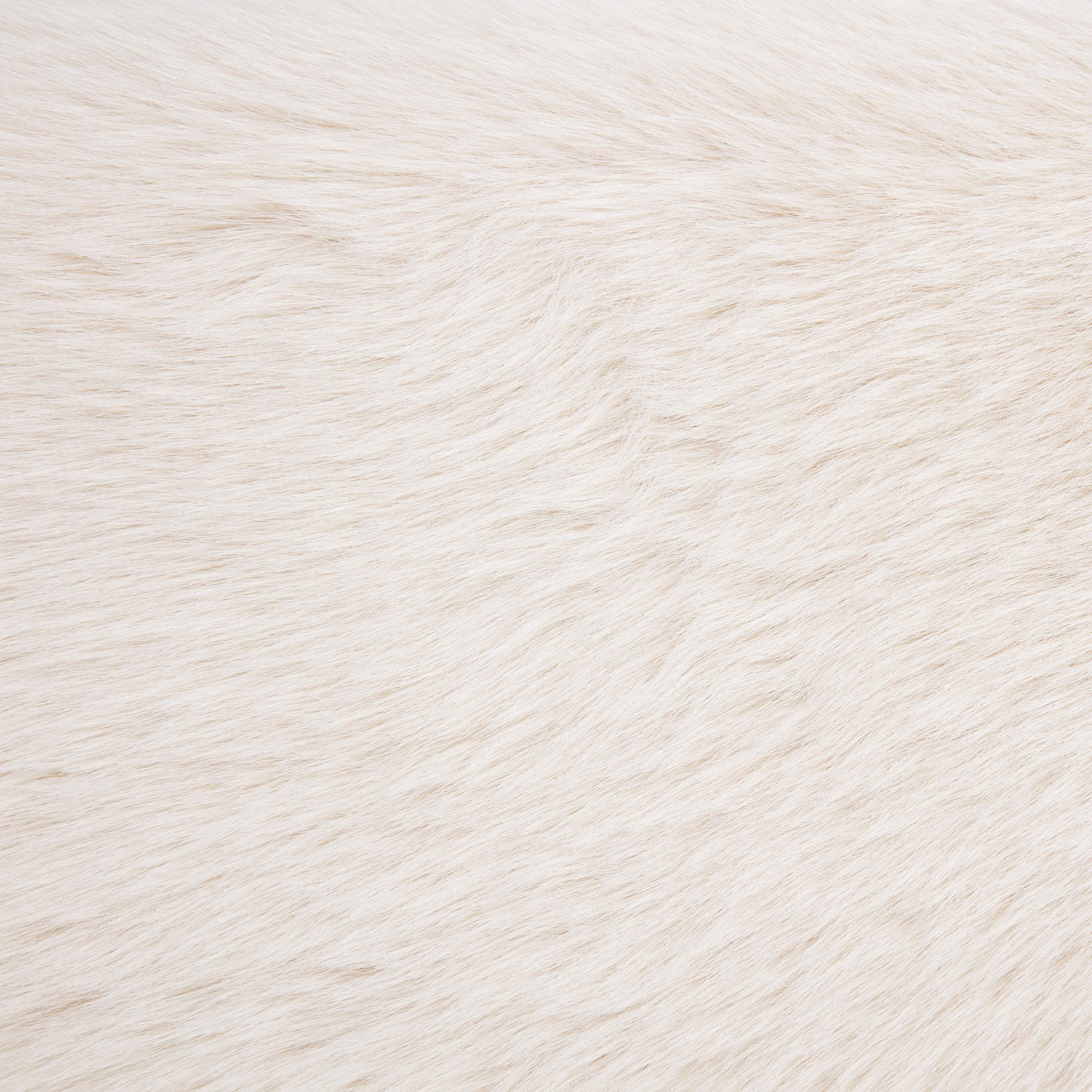 Rebecca Faux Fur Upholstered California King Bed Cream - Image 8