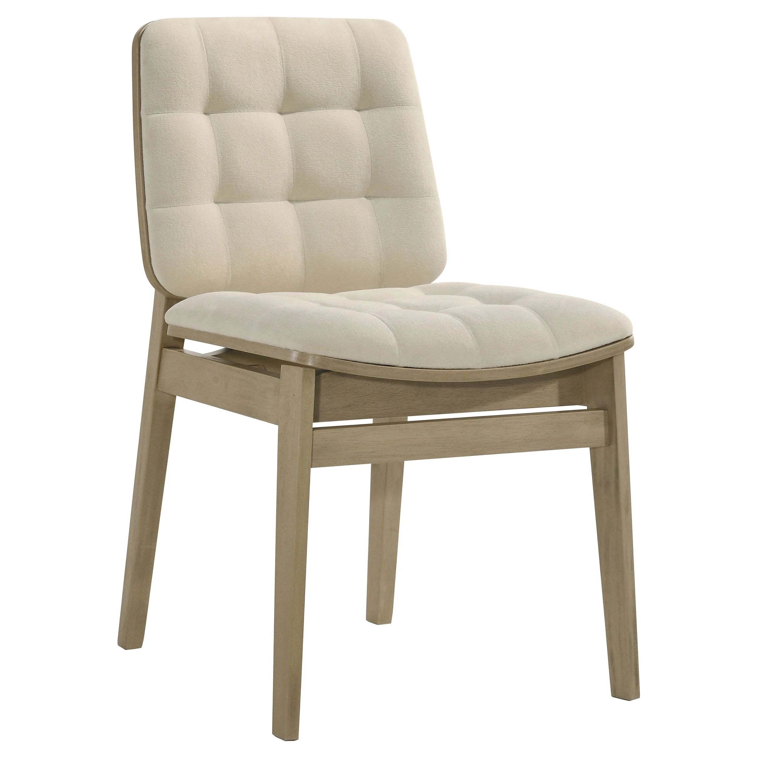 Redbridge Cream/Natural Oak Velvet Upholstered Side Chair (Set of 2) - Image 3