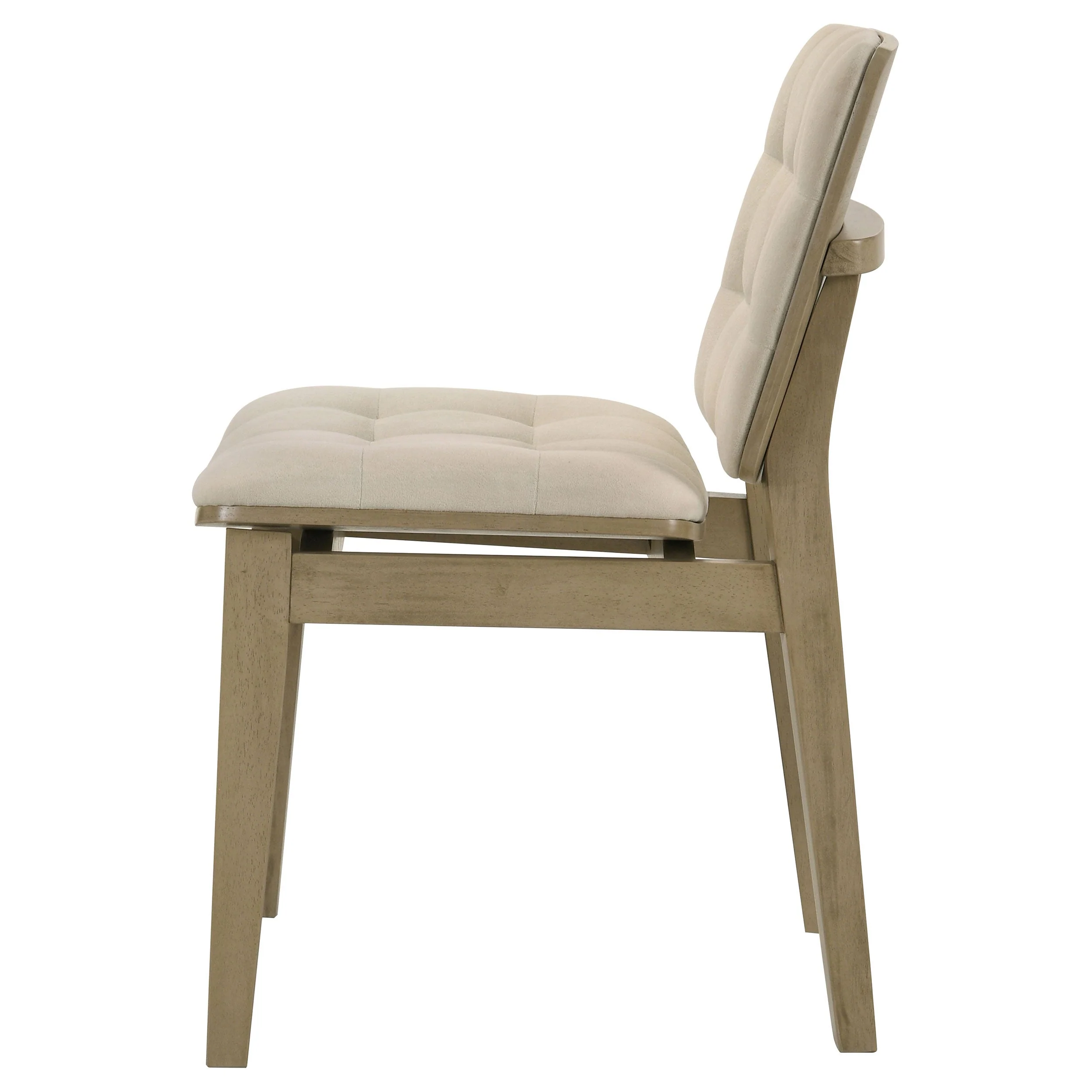 Redbridge Cream/Natural Oak Velvet Upholstered Side Chair (Set of 2) - Image 6