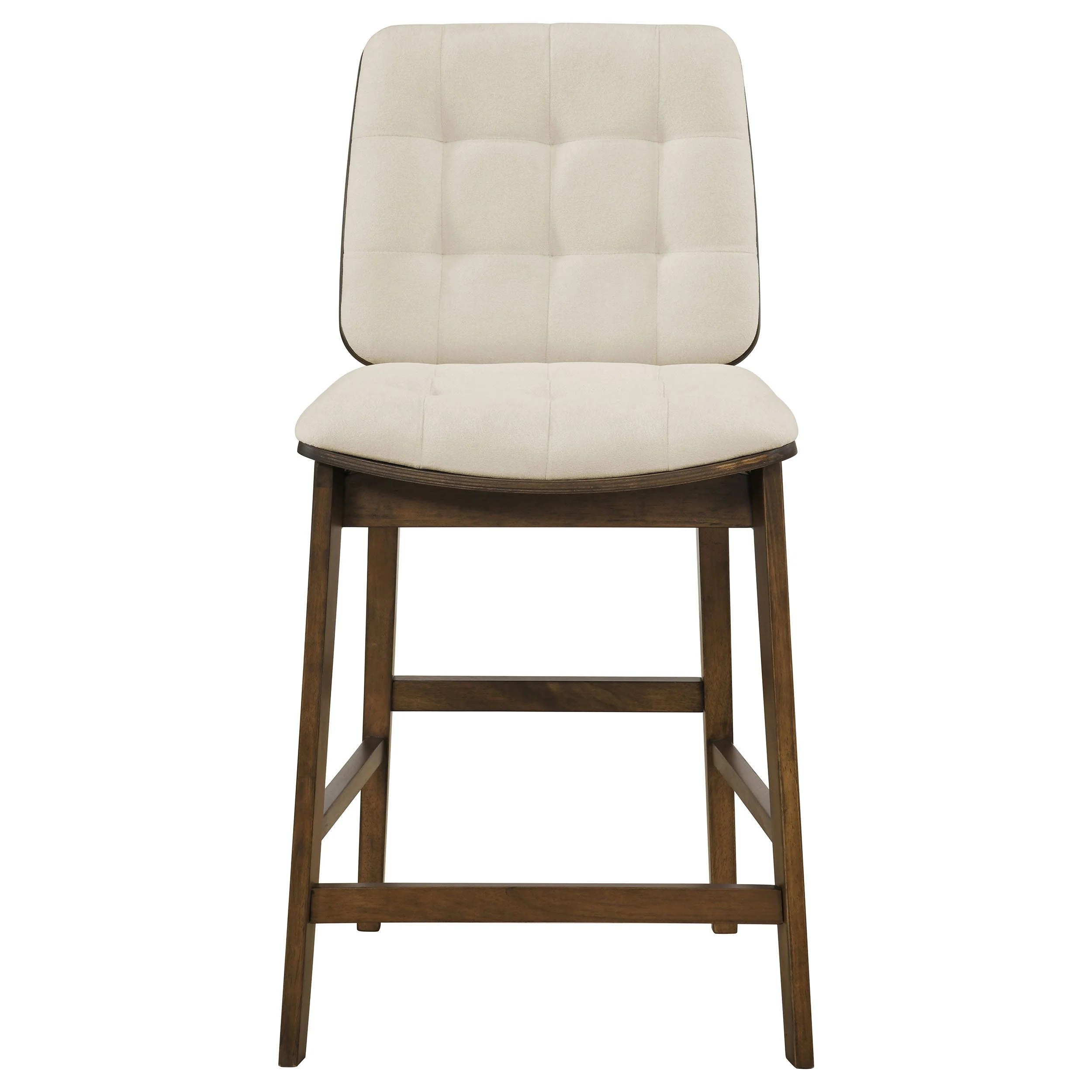 Redbridge Cream/Walnut Velvet Upholstered Counter Chair (Set of 2) - Image 3