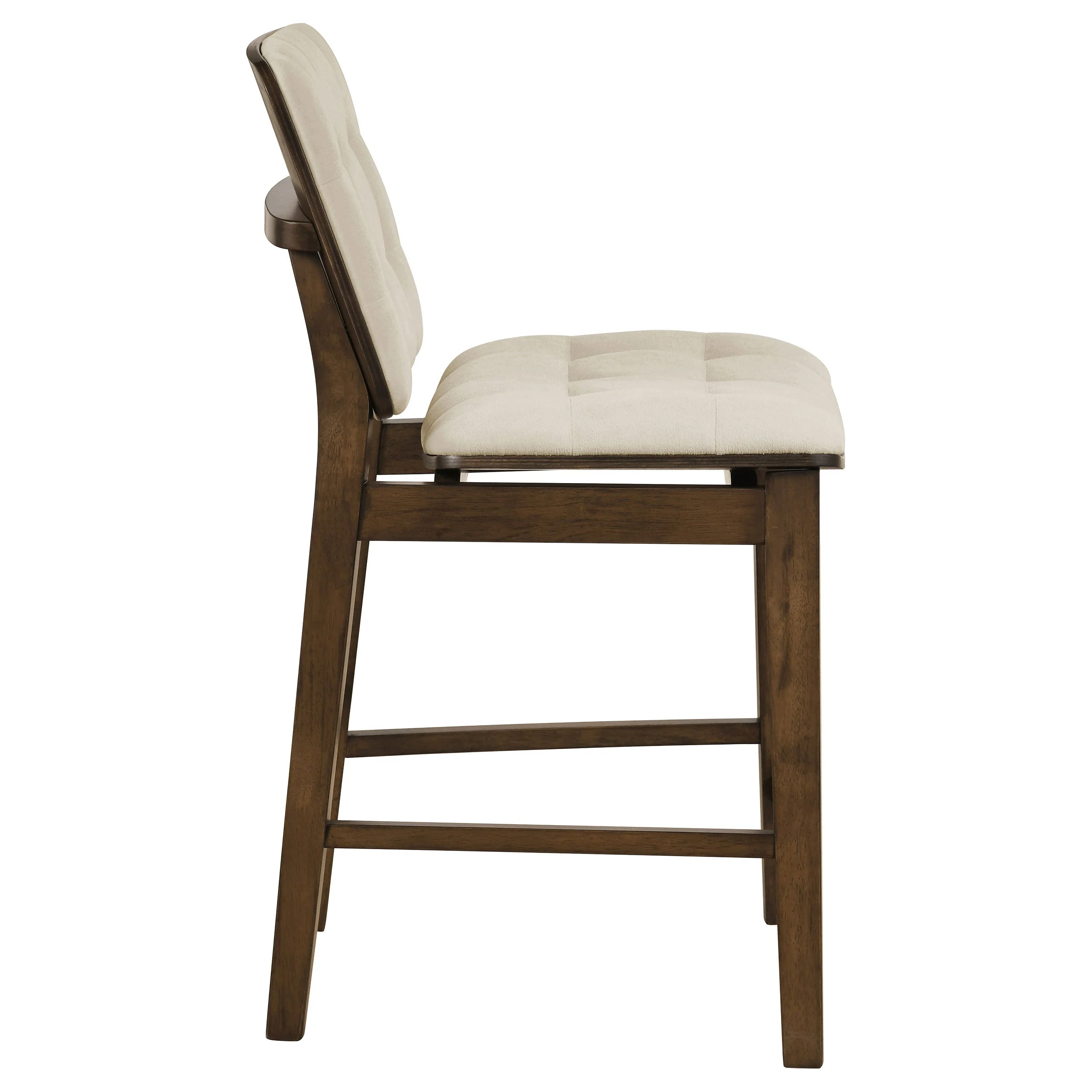 Redbridge Cream/Walnut Velvet Upholstered Counter Chair (Set of 2) - Image 8
