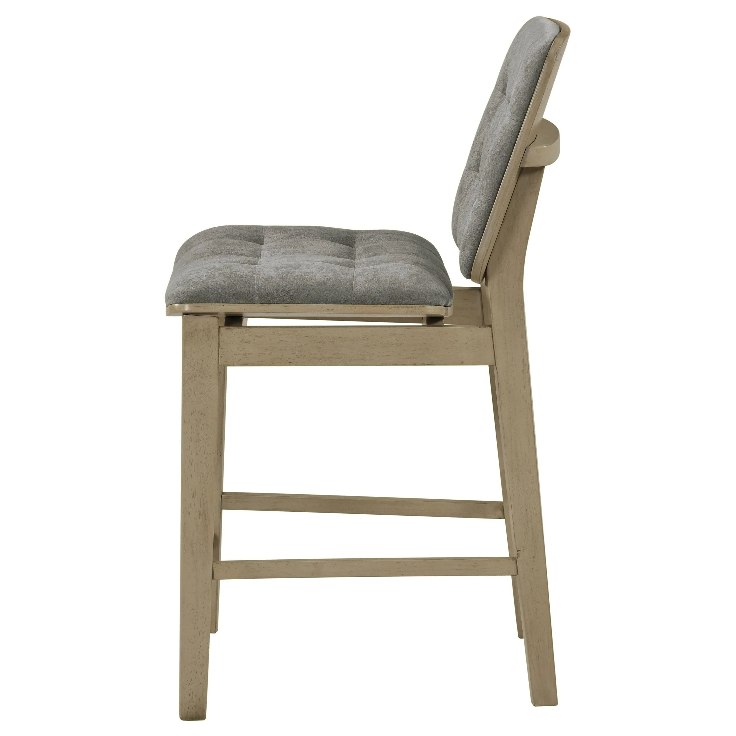 Redbridge Grey/Natural Oak Velvet Upholstered Counter Chair (Set of 2) - Image 5