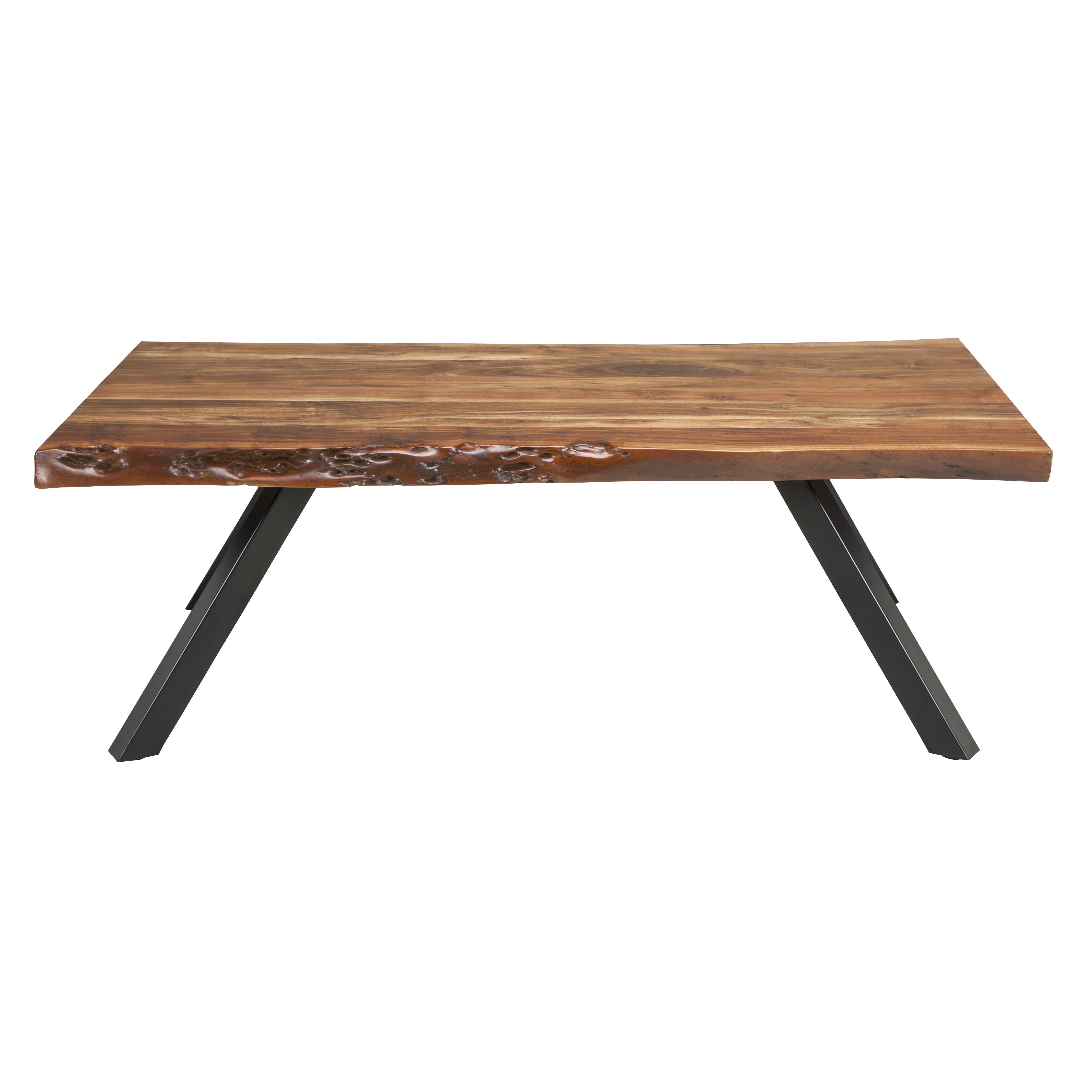 Reese Live Edge Solid Wood Metal Leg Coffee Table in Natural Acacia - Image 4