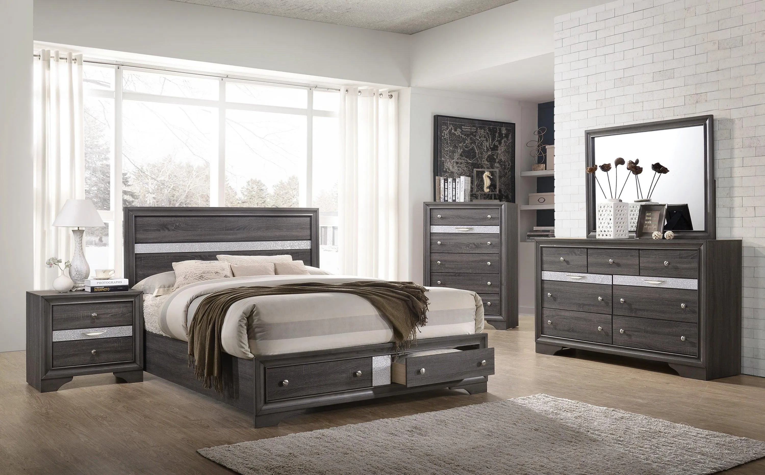 Regata Gray and Silver Bedroom Mirror (Mirror Only) - Image 2