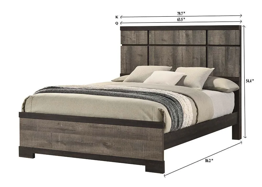 Remington Brown and Gray Queen Panel Bed - Image 5