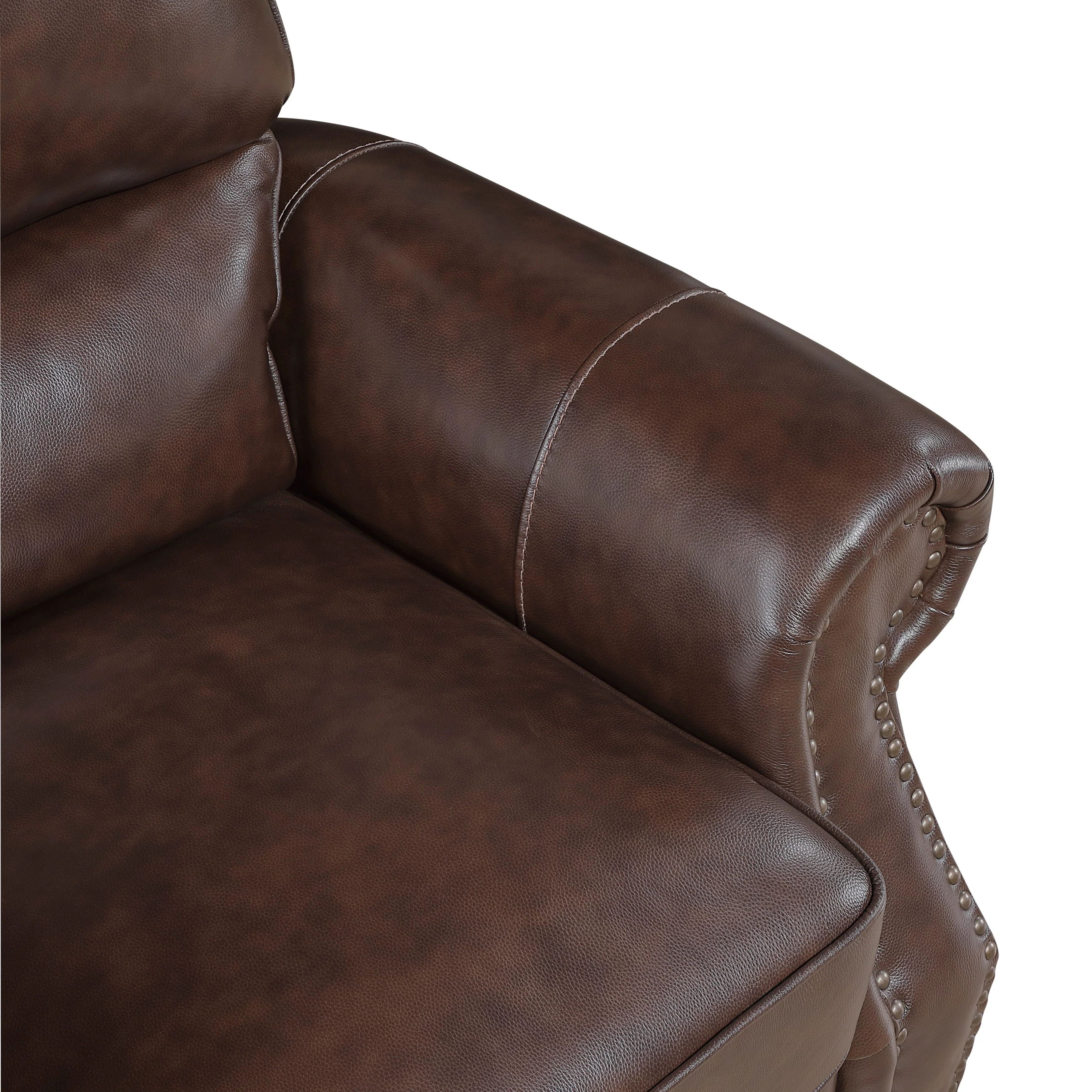 Remington Brown Leather Reclining sofa and Loveseat - Image 10