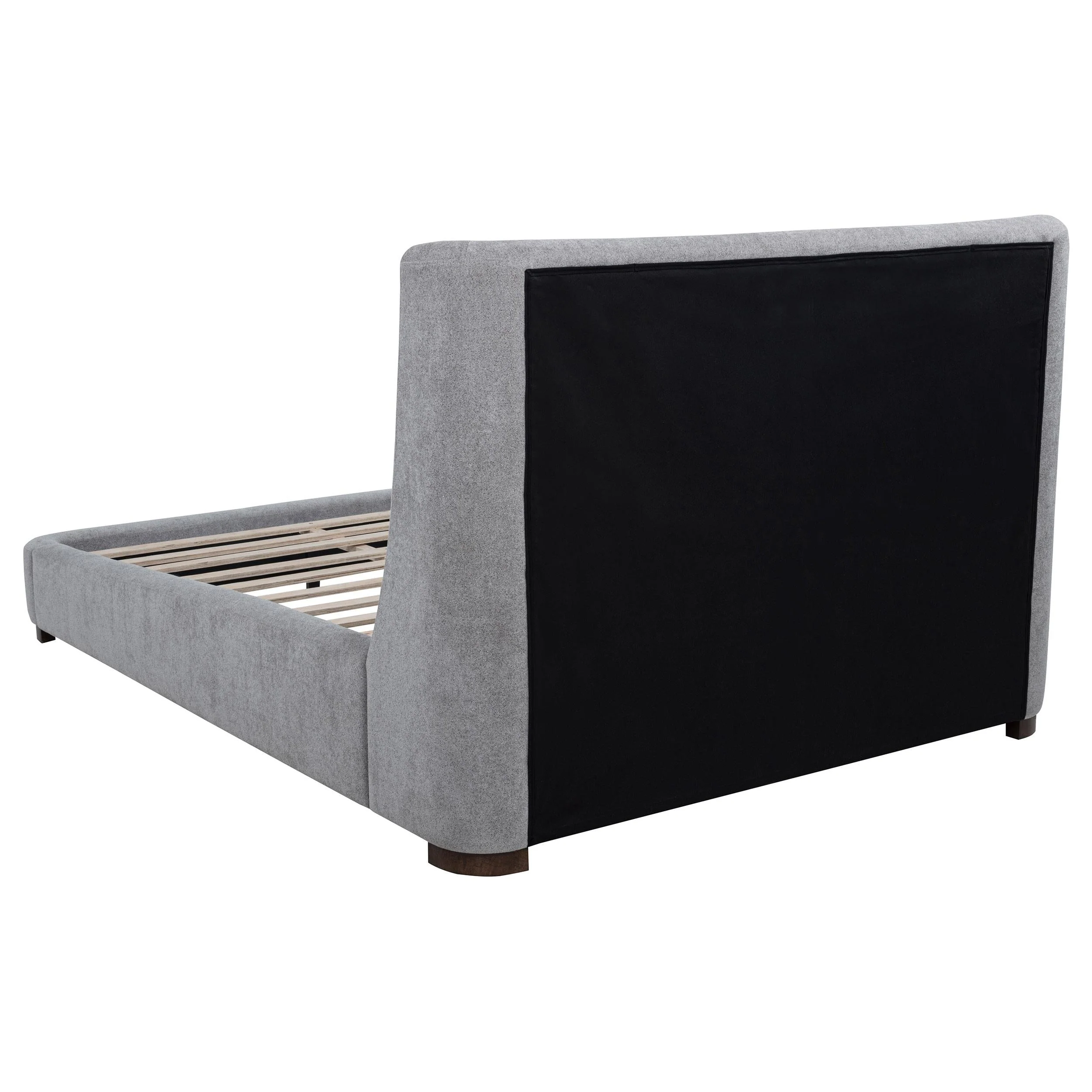 Rennes Gray Upholstered Eastern King Wingback Platform Bed - Image 5