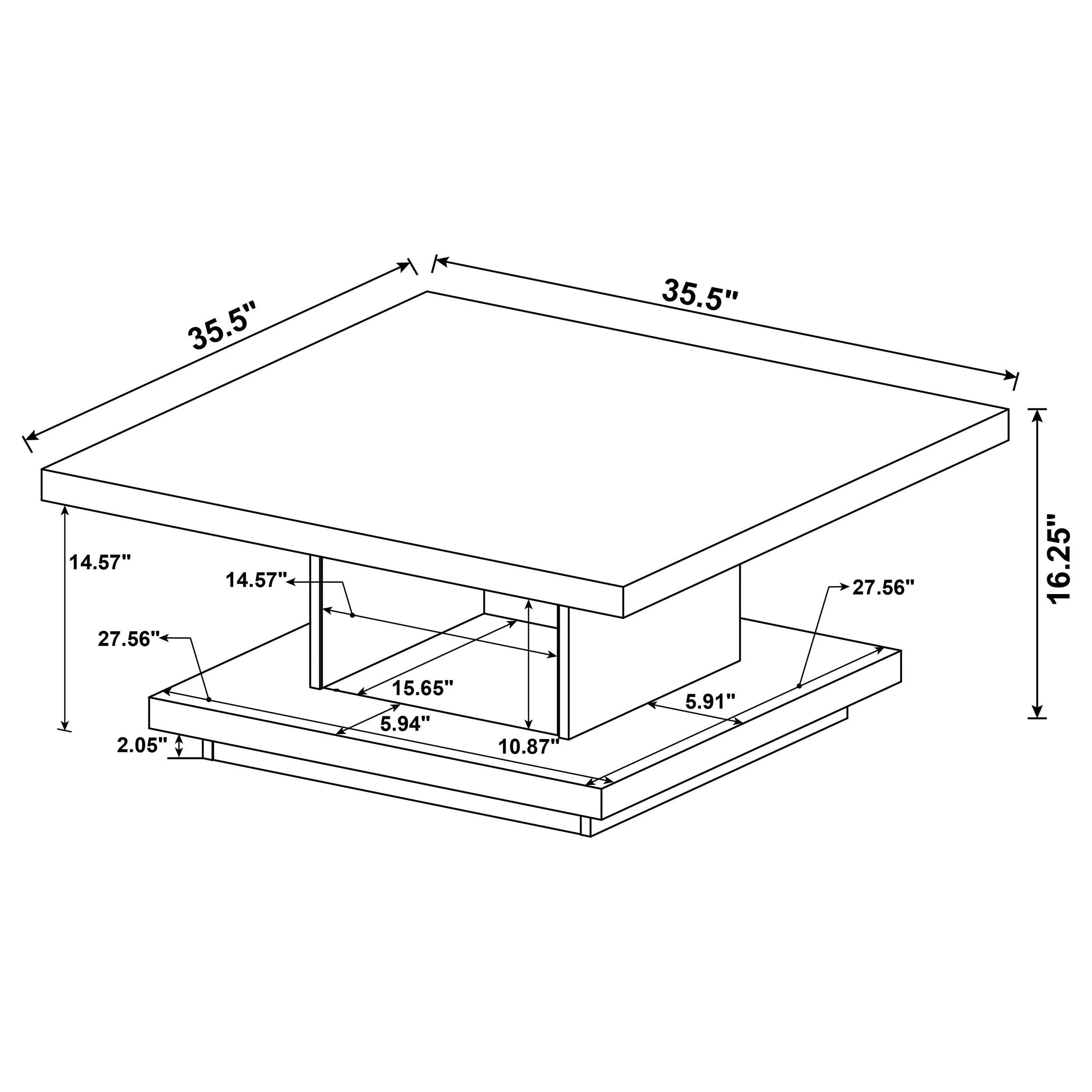 Reston Cappuccino 2-Piece Square Coffee and End Table Set - Image 10