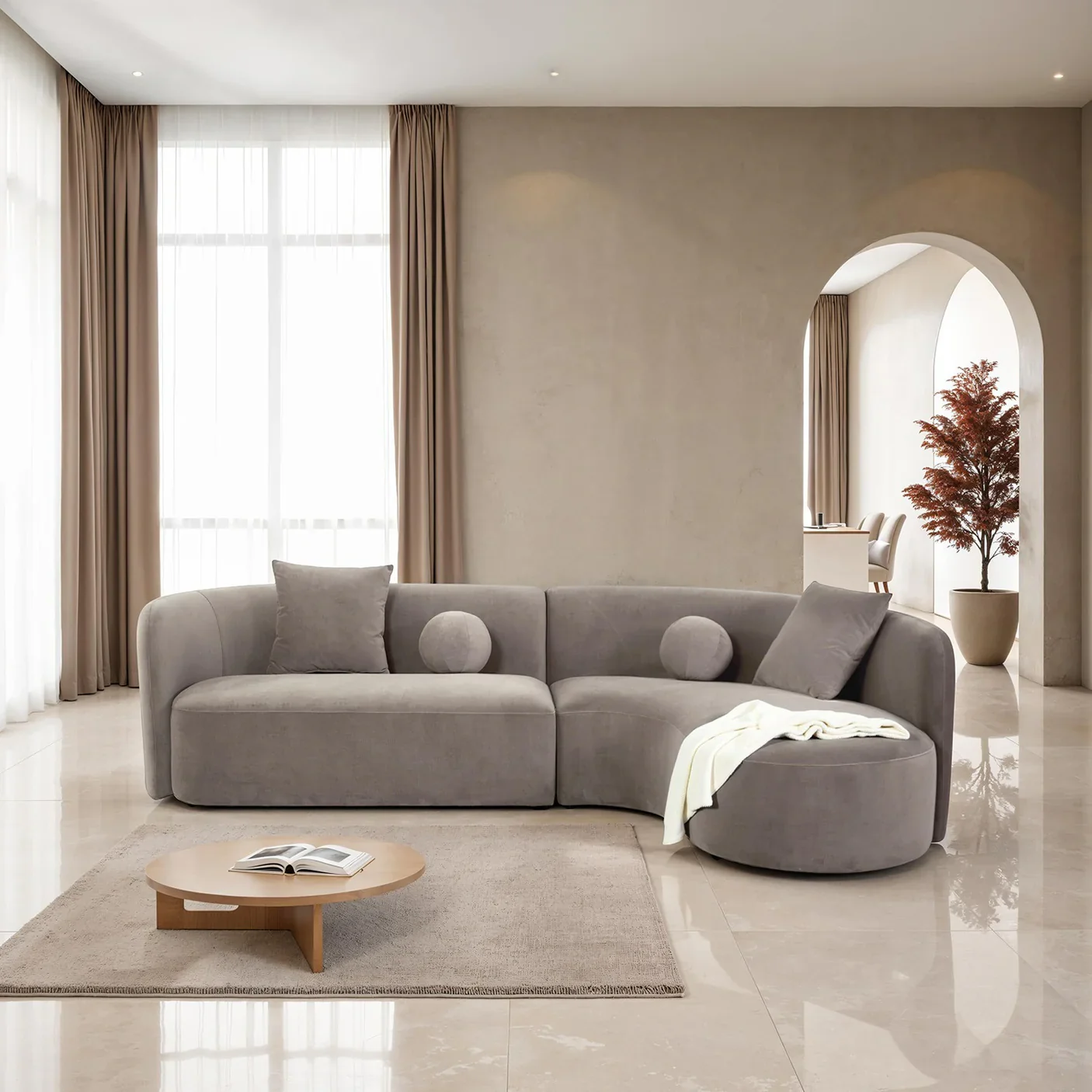 Revello Light Brown Sectional