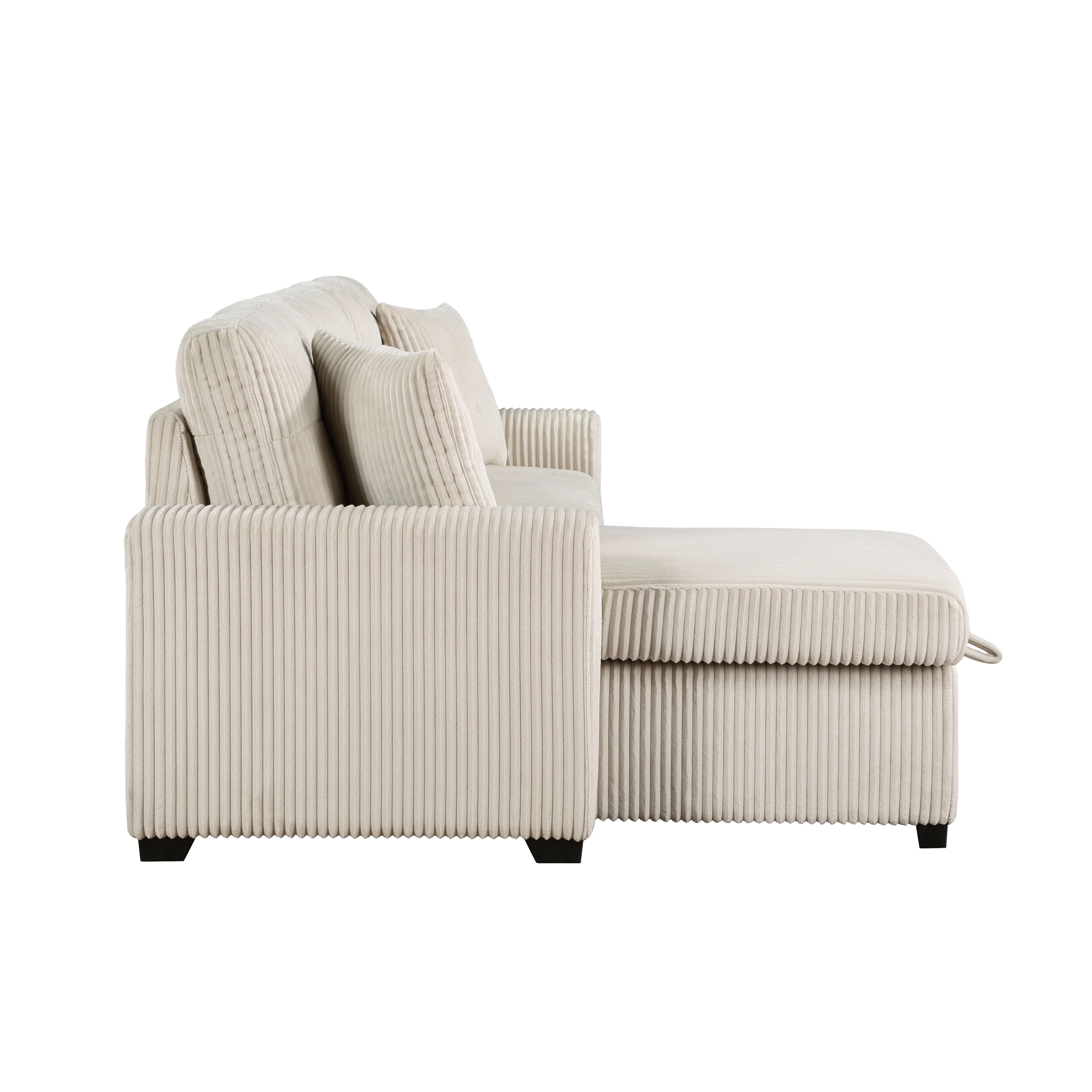 Rhett Beige 3-Piece Reversible Sectional with Pull-out Bed and Hidden Storage - Image 8