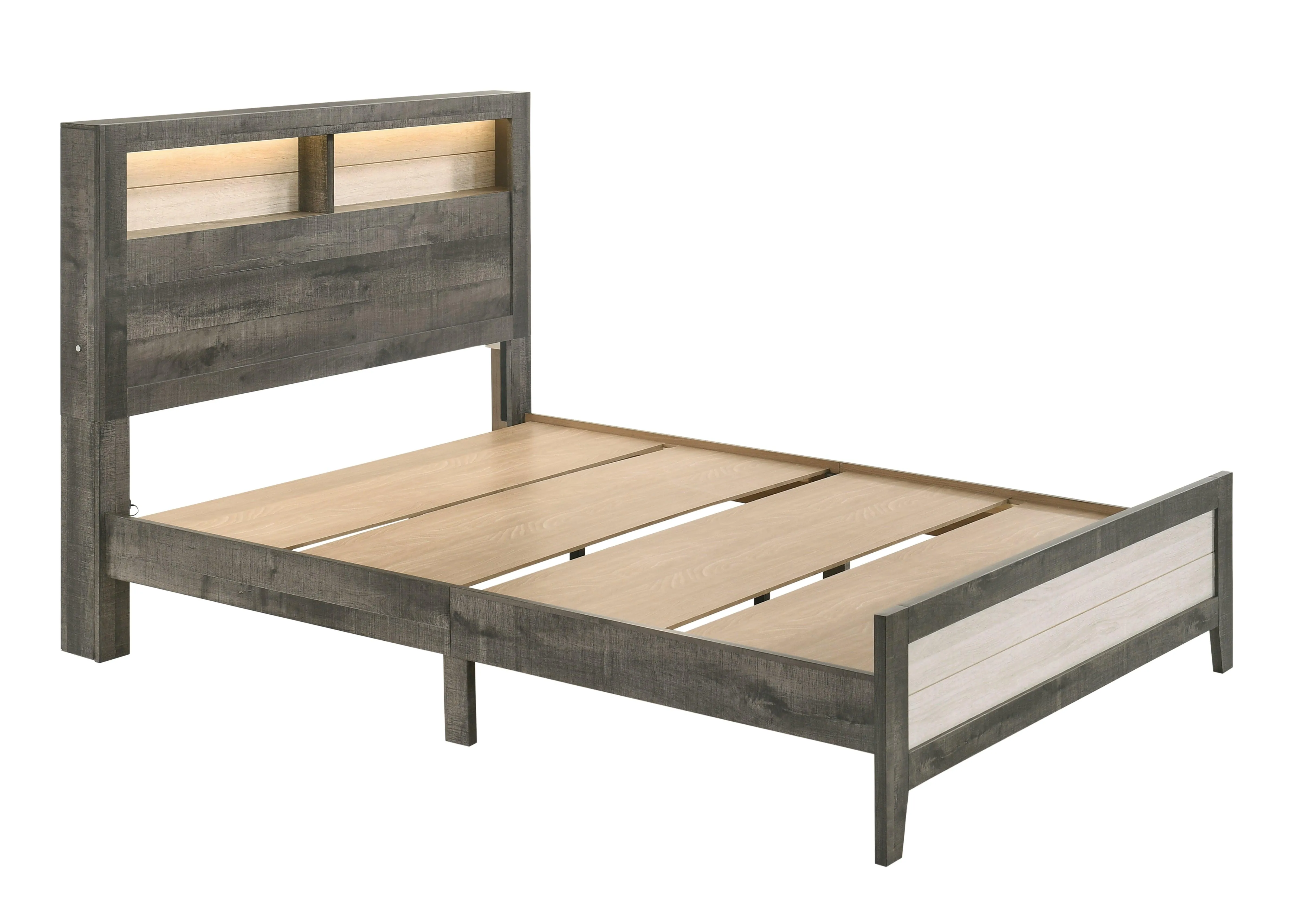 Rhett Brown and Cream Queen LED Platform Bed - Image 3