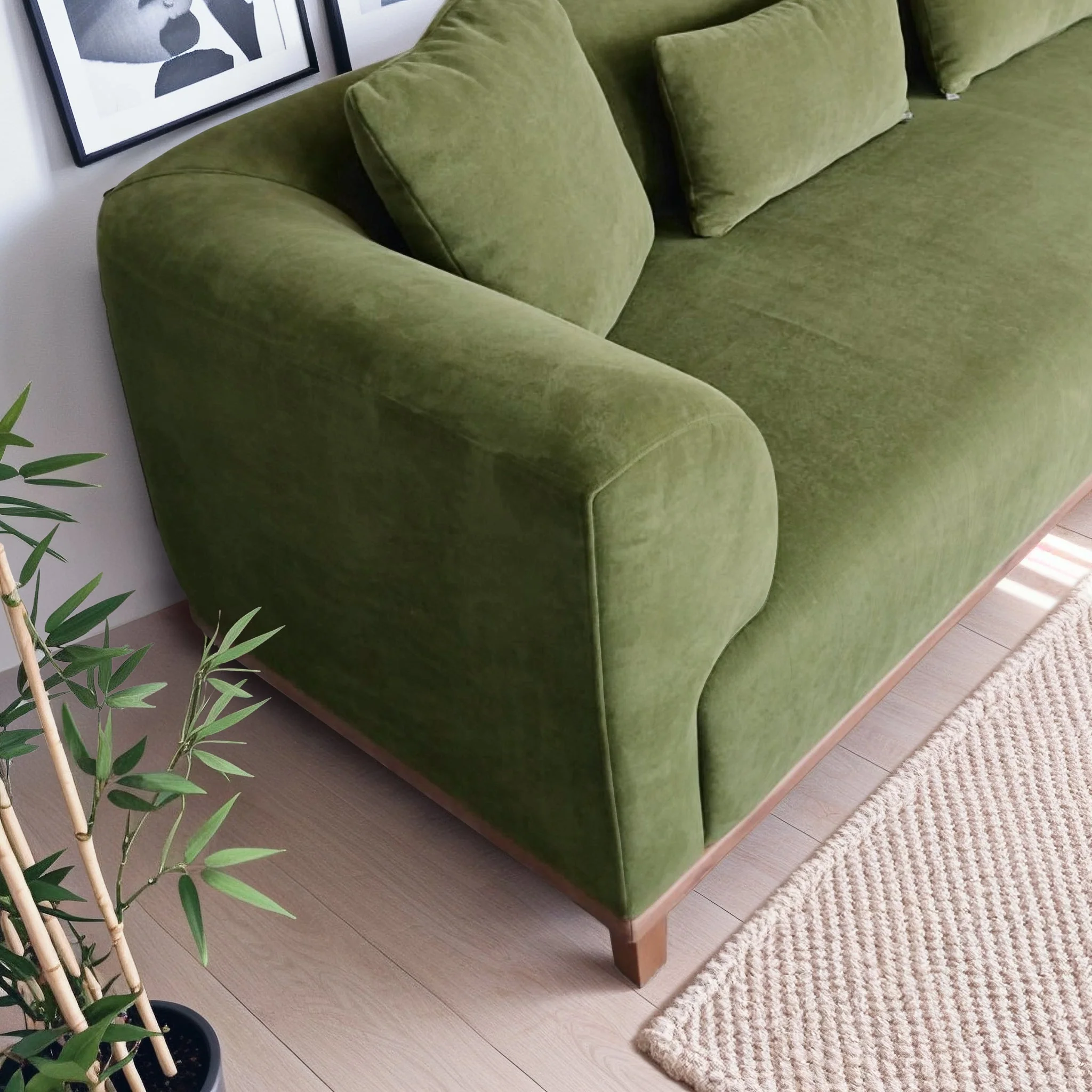 Richardson Green Velvet Sofa - Image 5
