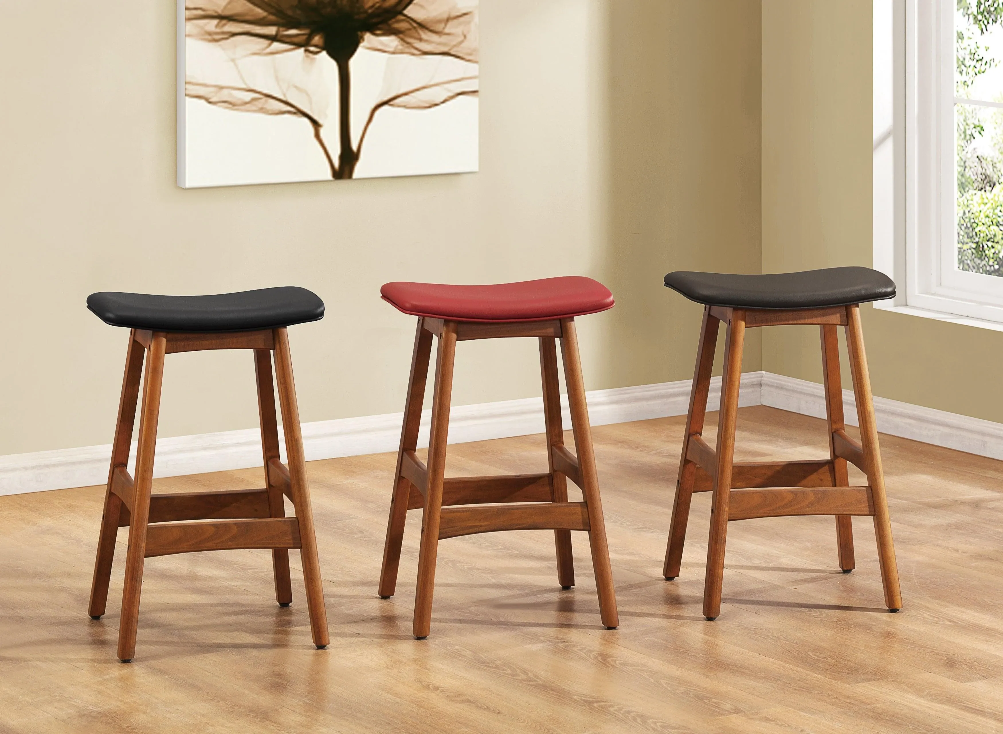 Ride Matt Red Counter Height Stool, Set of 2 - Image 2
