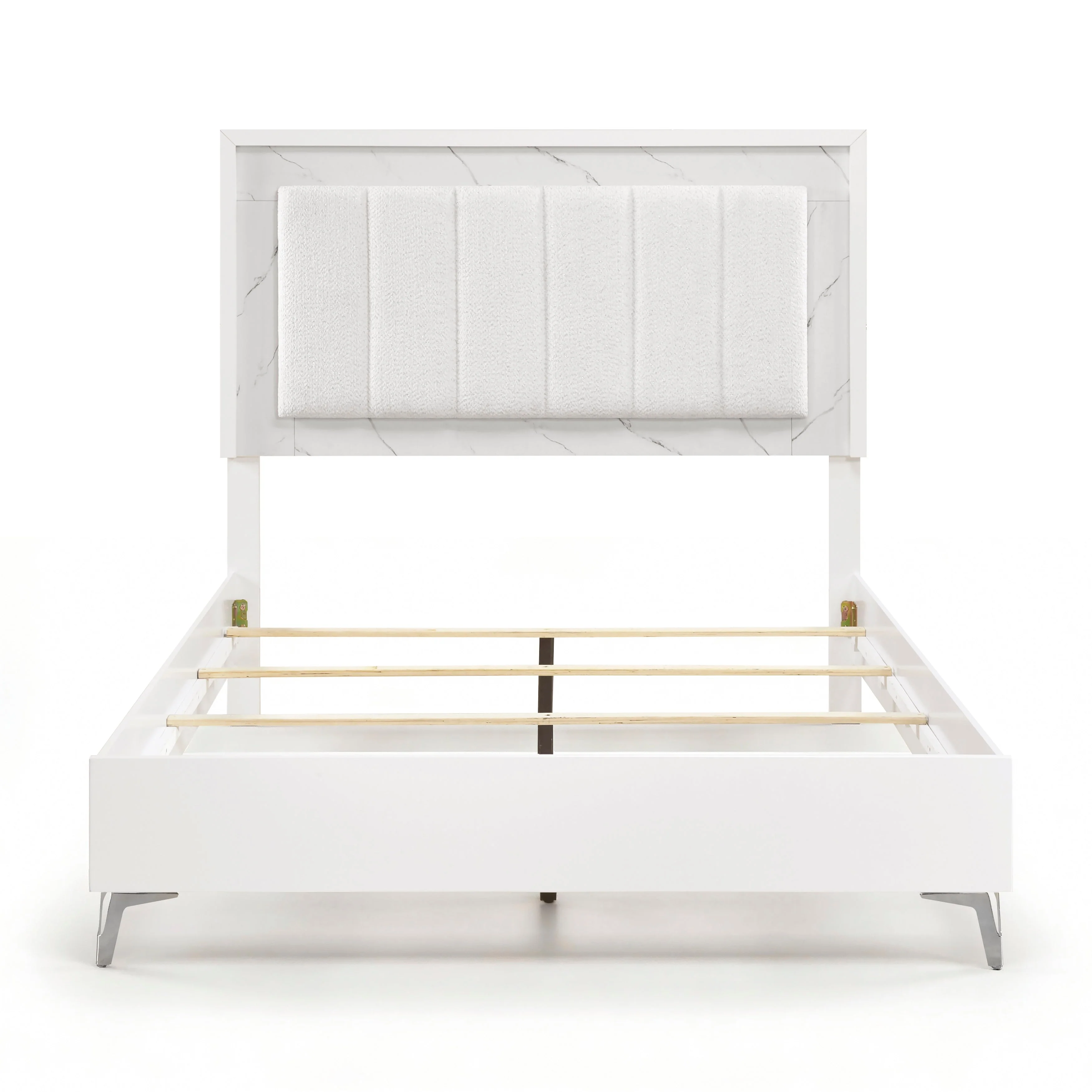 Ripple White Queen Led Panel Bed - Image 2