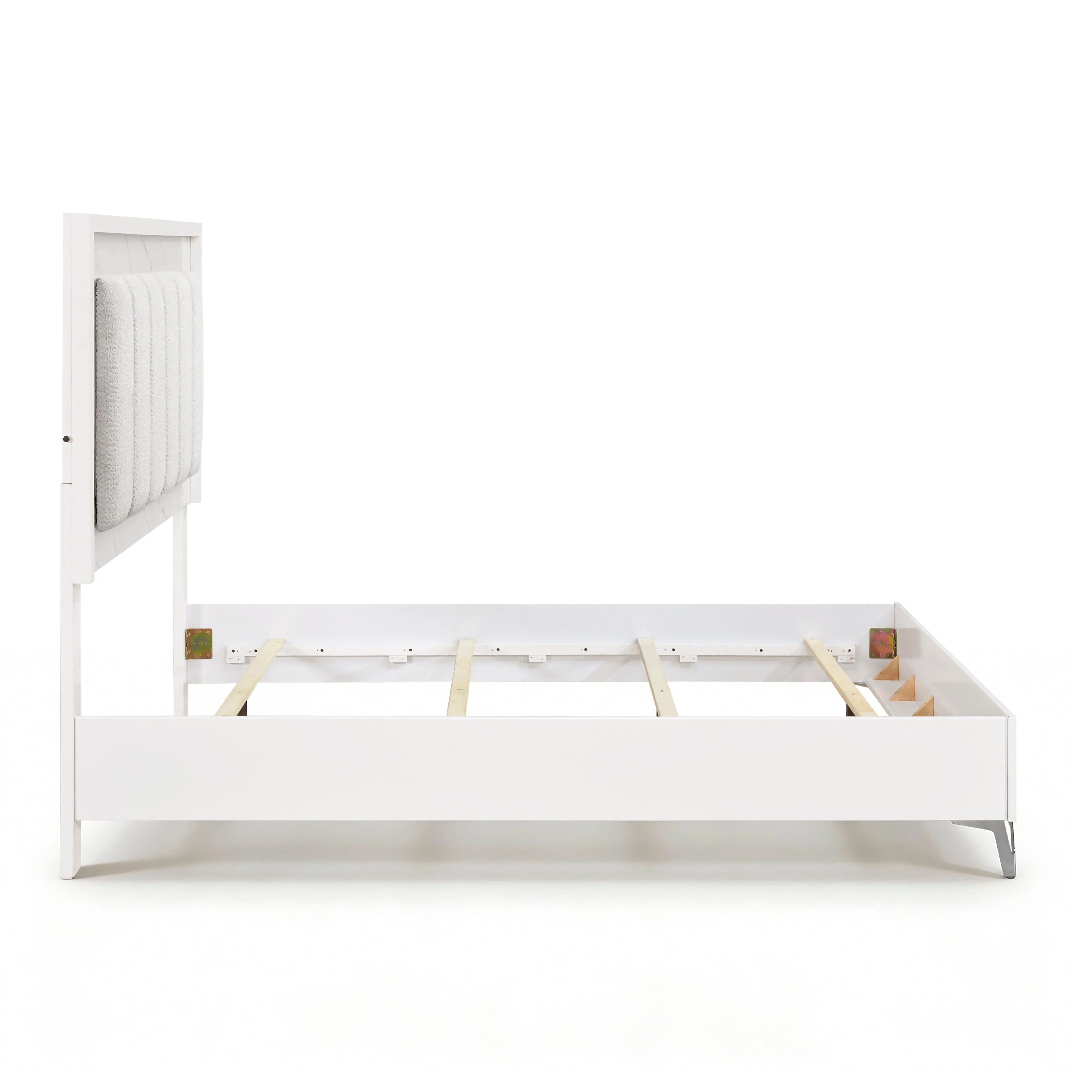 Ripple White Queen Led Panel Bed - Image 6