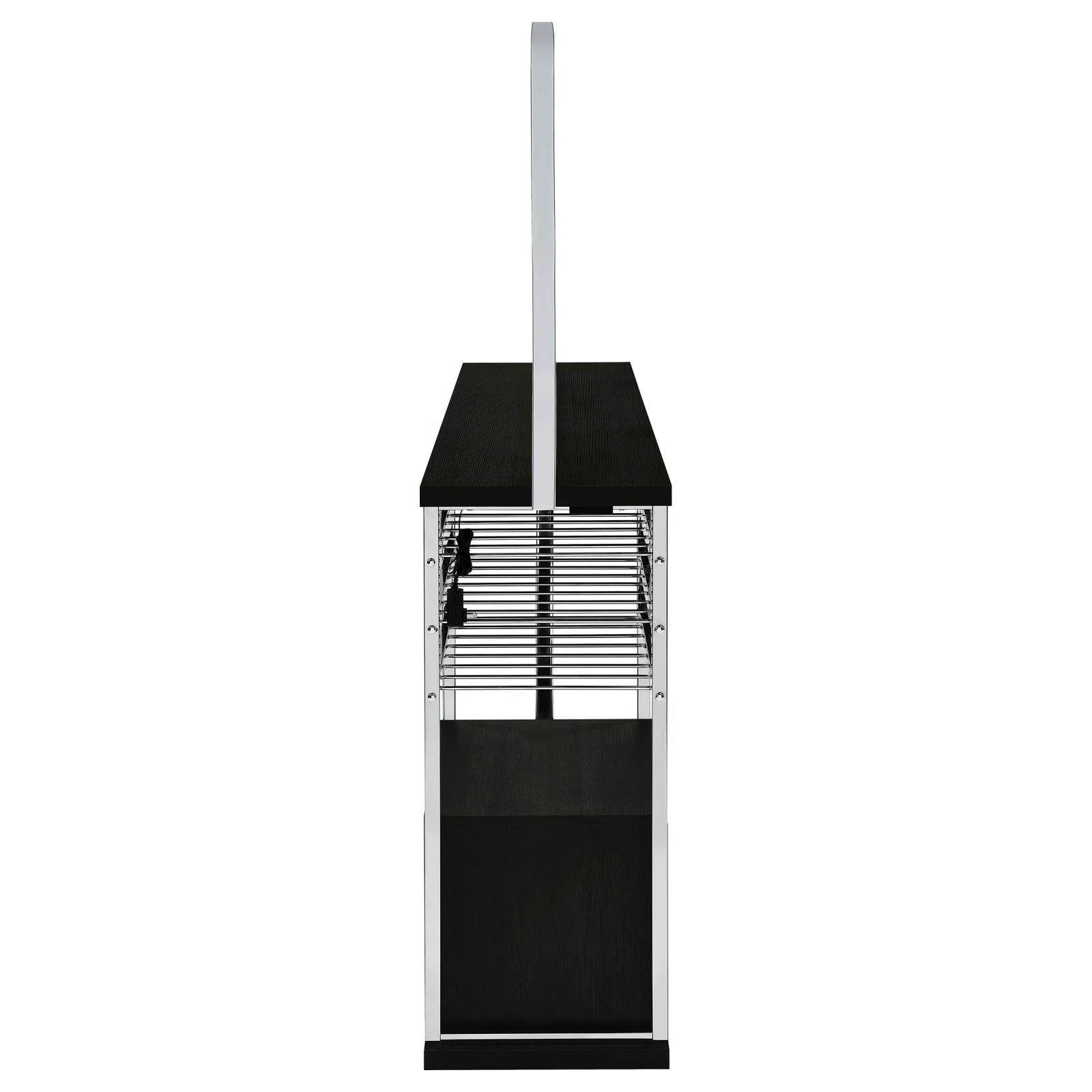 Risley Dark Charcoal 2-door Circular LED Home Bar with Wine Storage - Image 16