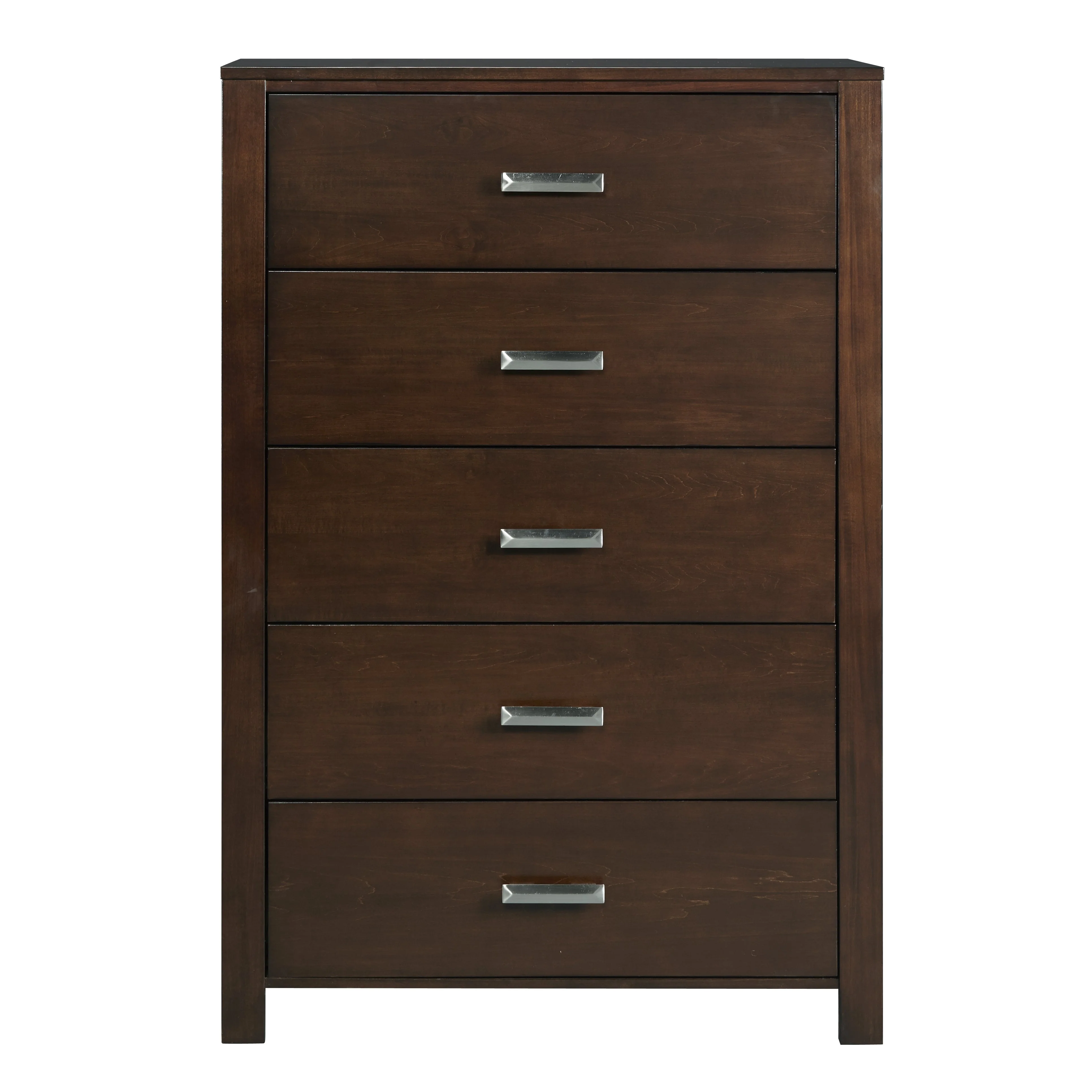 Riva Five Drawer Chest in Chocolate Brown - Image 4
