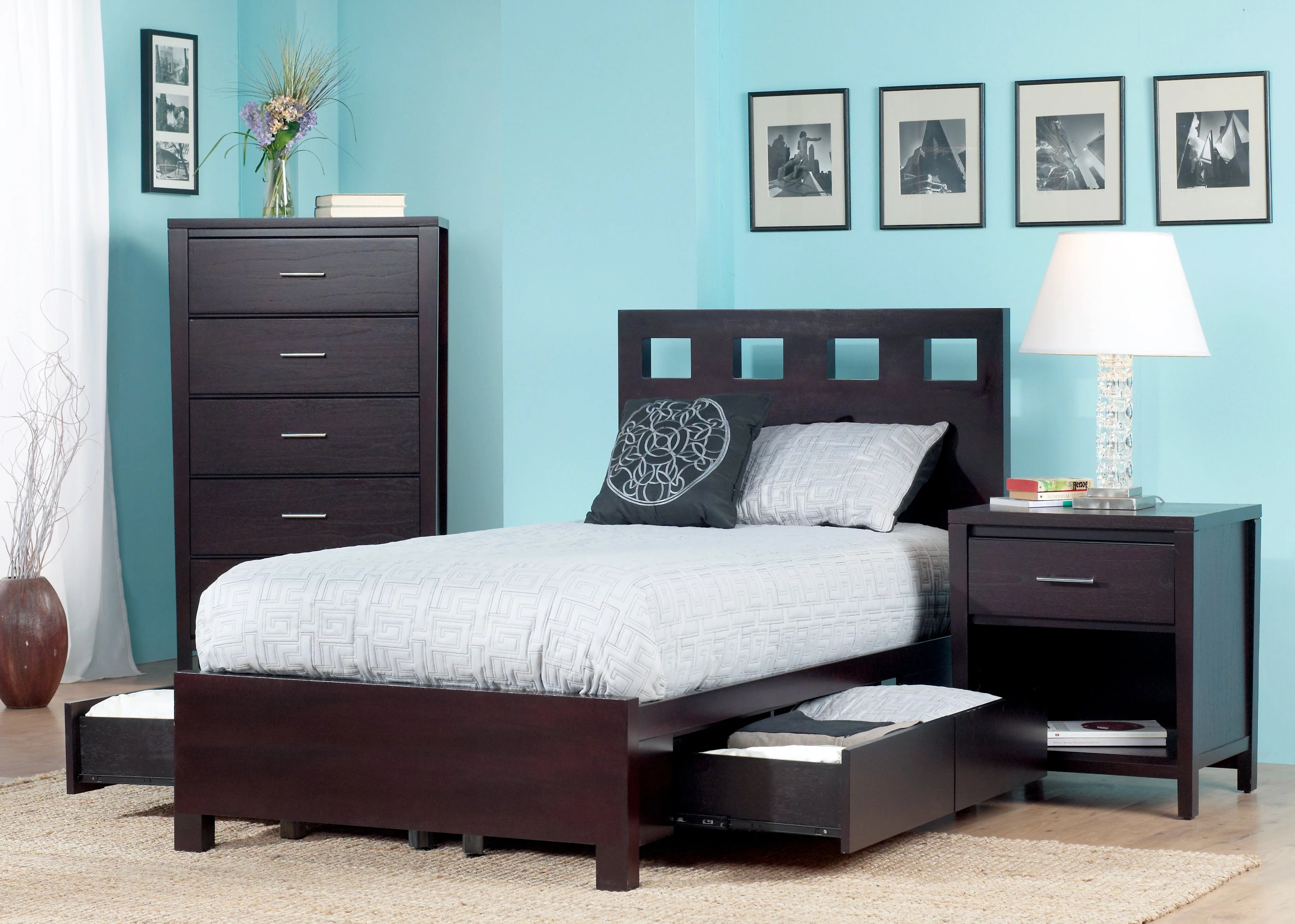 Riva Wood Full Storage Bed in Espresso - Image 6