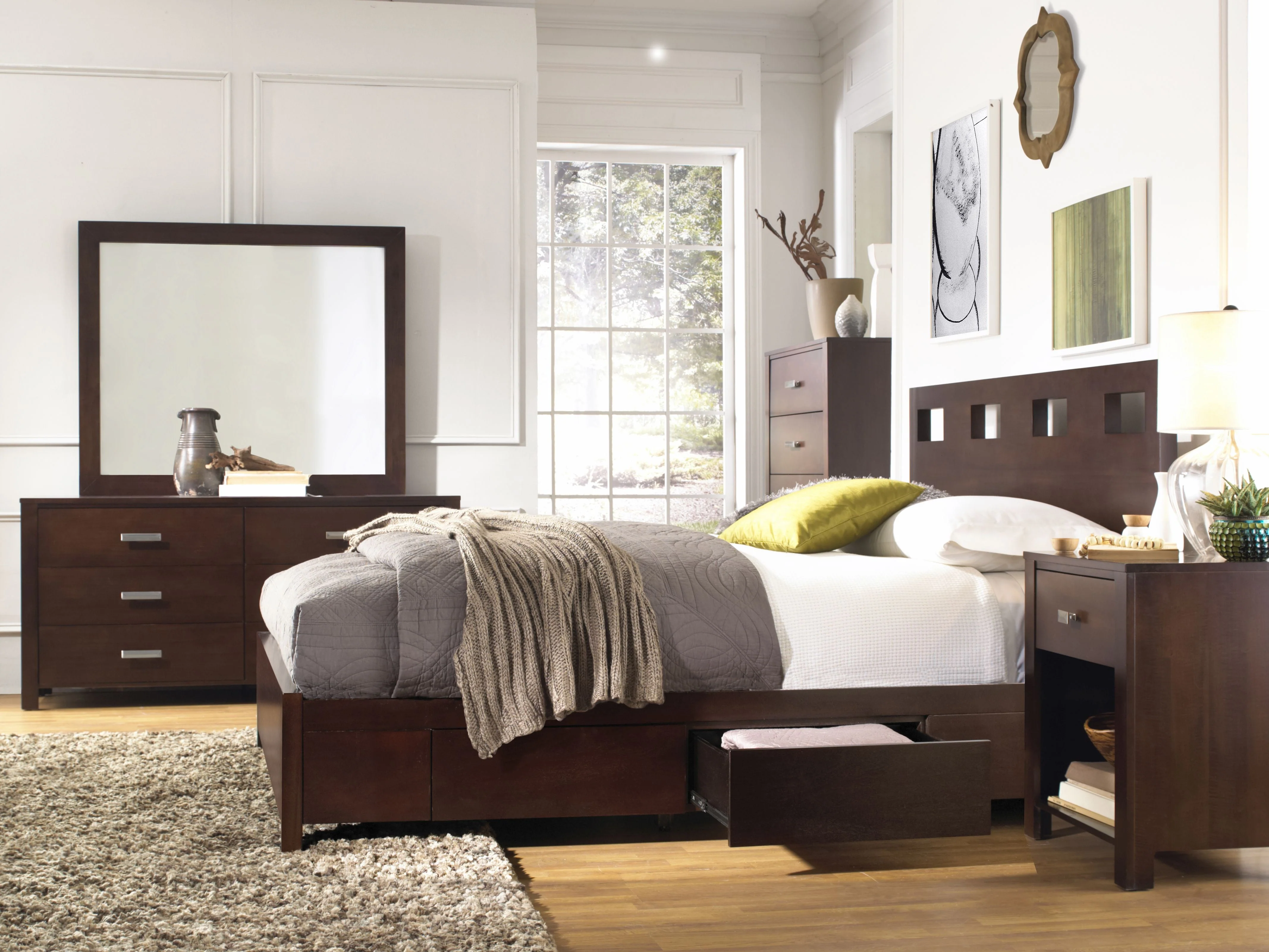 Riva Wood Queen Storage Bed in Chocolate Brown - Image 7