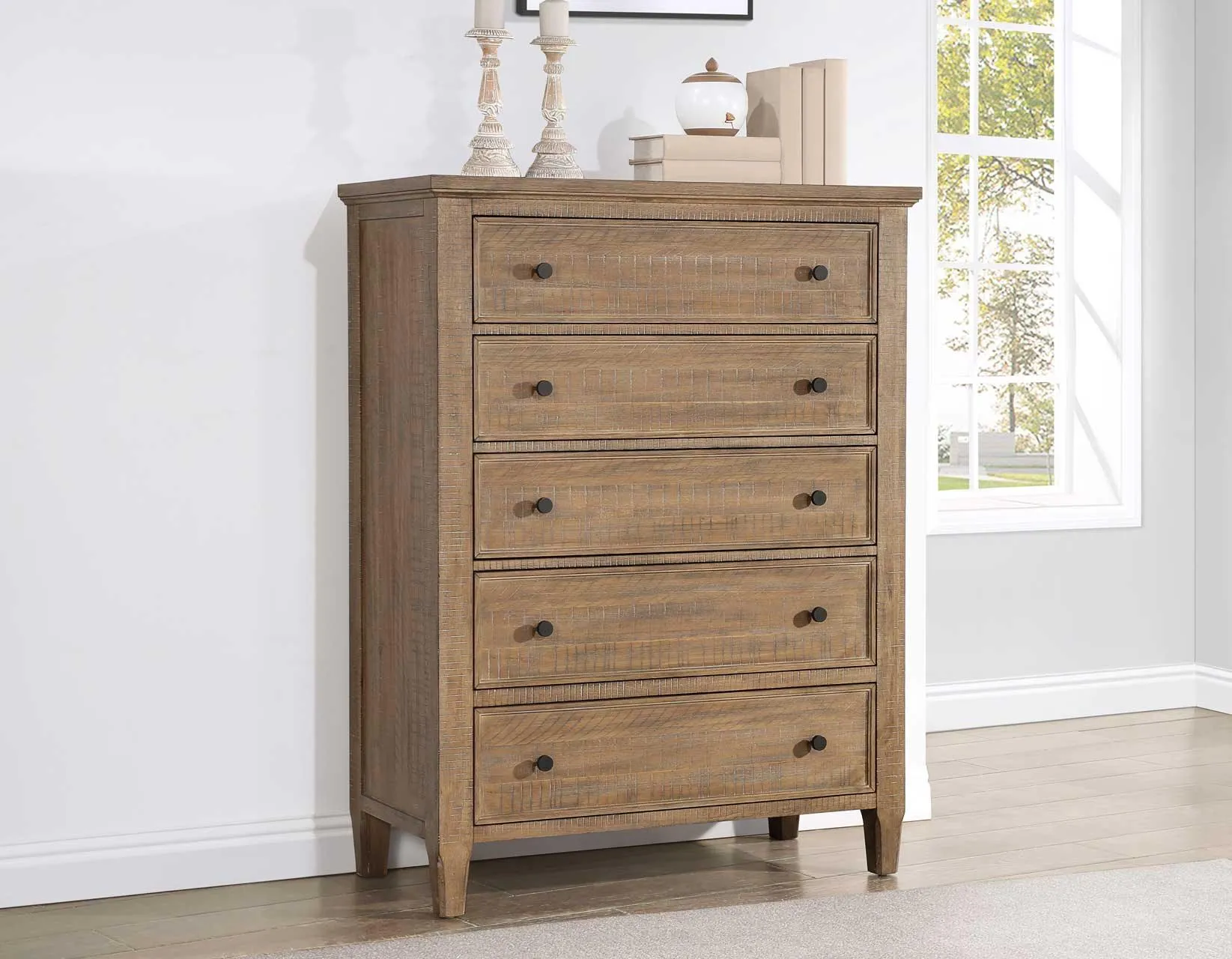 Riverdale Driftwood 4-Piece Queen Storage Platform Bedroom Set - Image 19