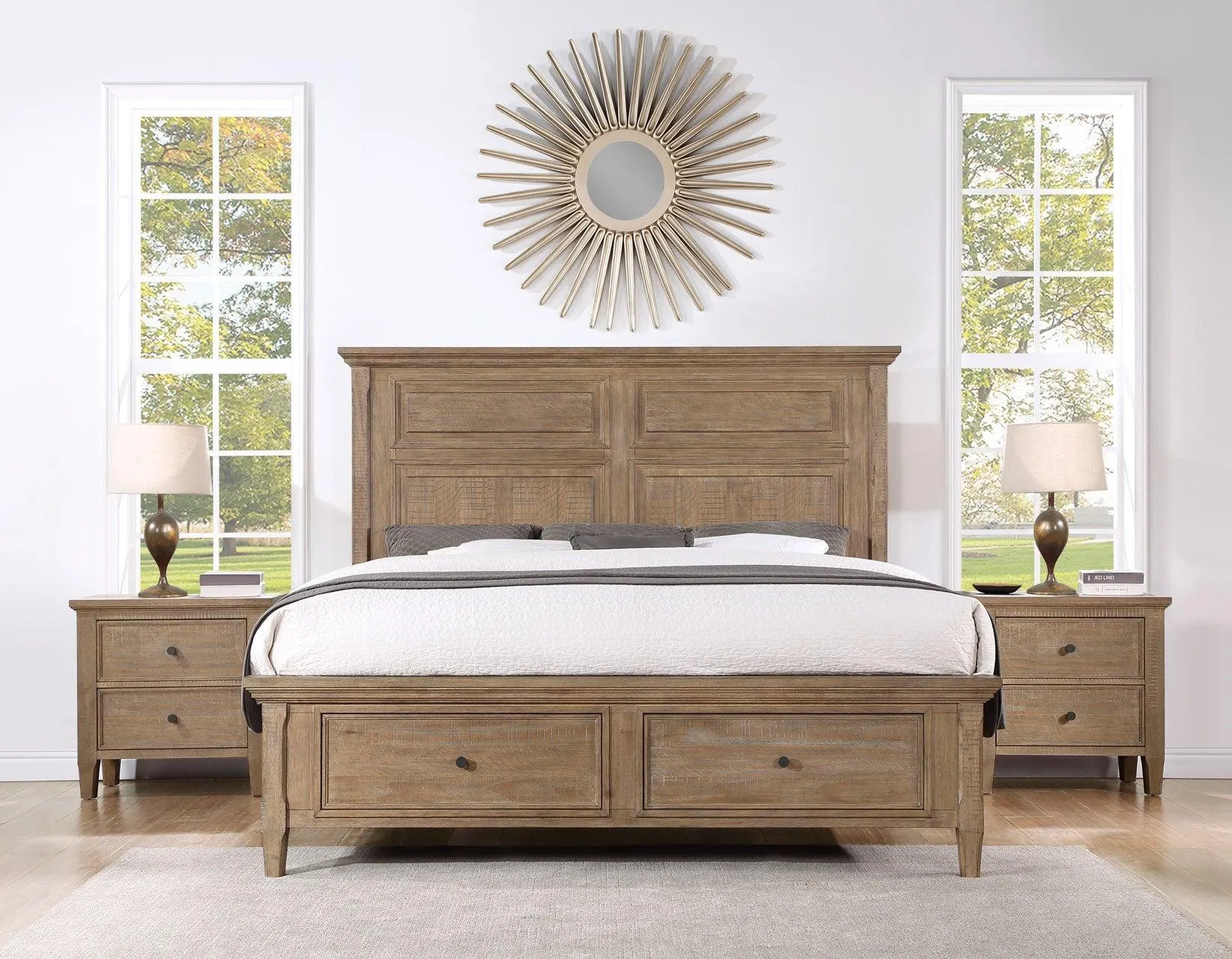Riverdale Driftwood 4-Piece Queen Storage Platform Bedroom Set - Image 8