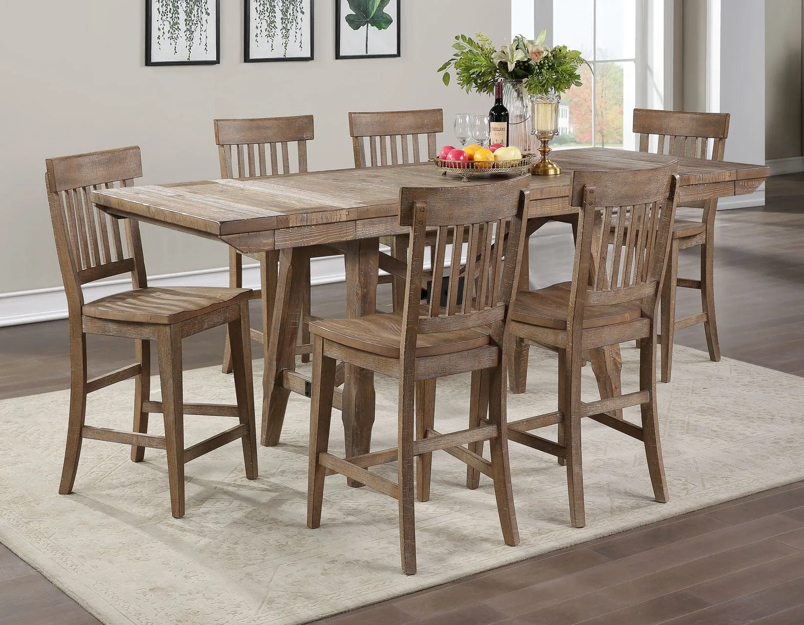 Riverdale Driftwood Counter Height Dining Set - Image 2