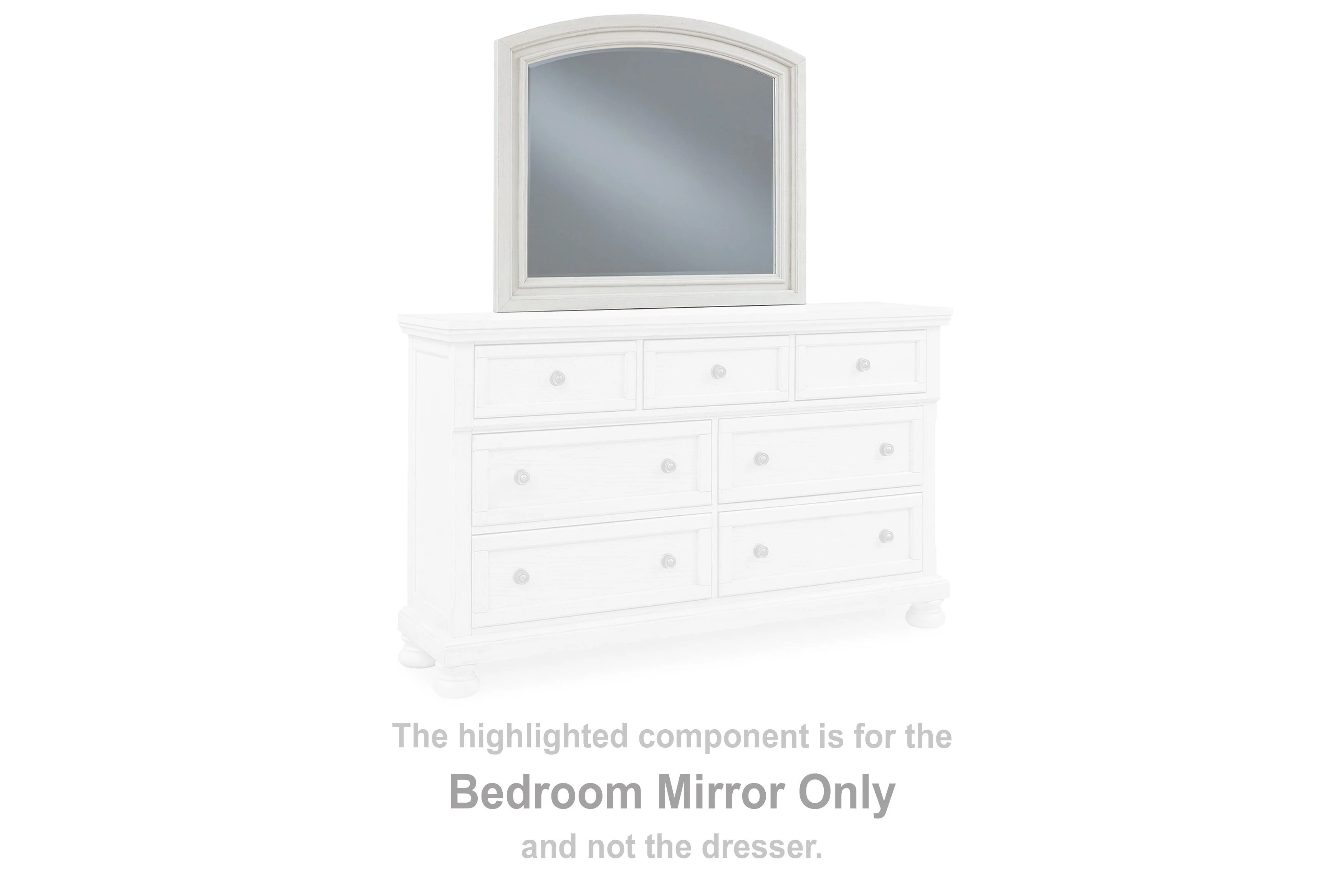 Robbinsdale Antique White Bedroom Mirror (Mirror Only) - Image 3