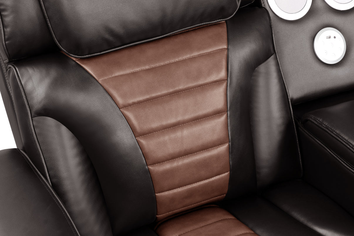 Robin Brown Leather Power Reclining Sectional [Special Price] - Image 3