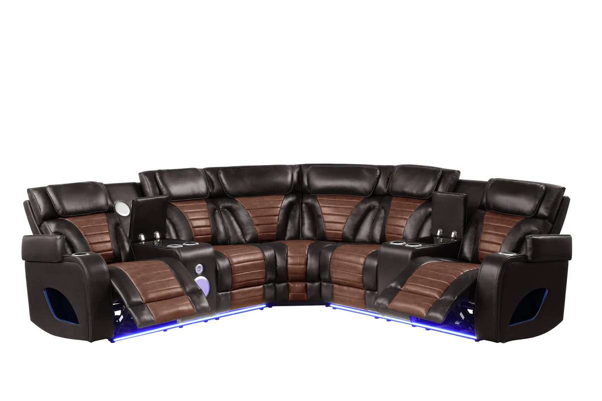 Robin Brown Leather Power Reclining Sectional [Special Price] - Image 5