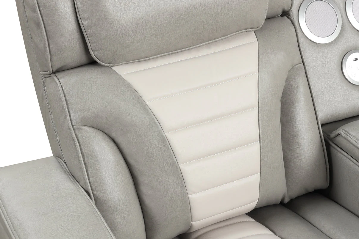 Robin Grey Leather Power Reclining Sectional [Special Price] - Image 3