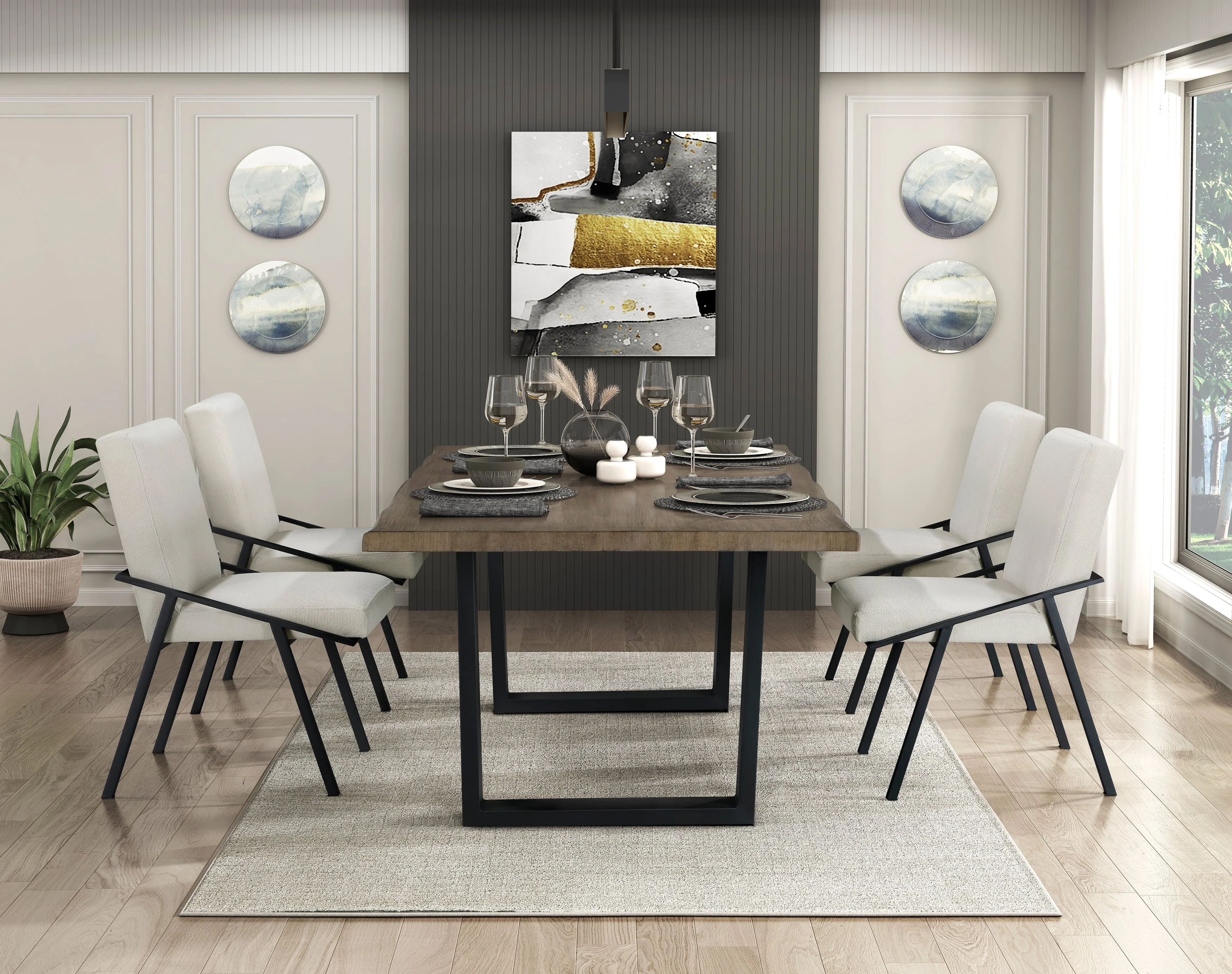 Rochelle Natural Oak Dining Table - Image 8