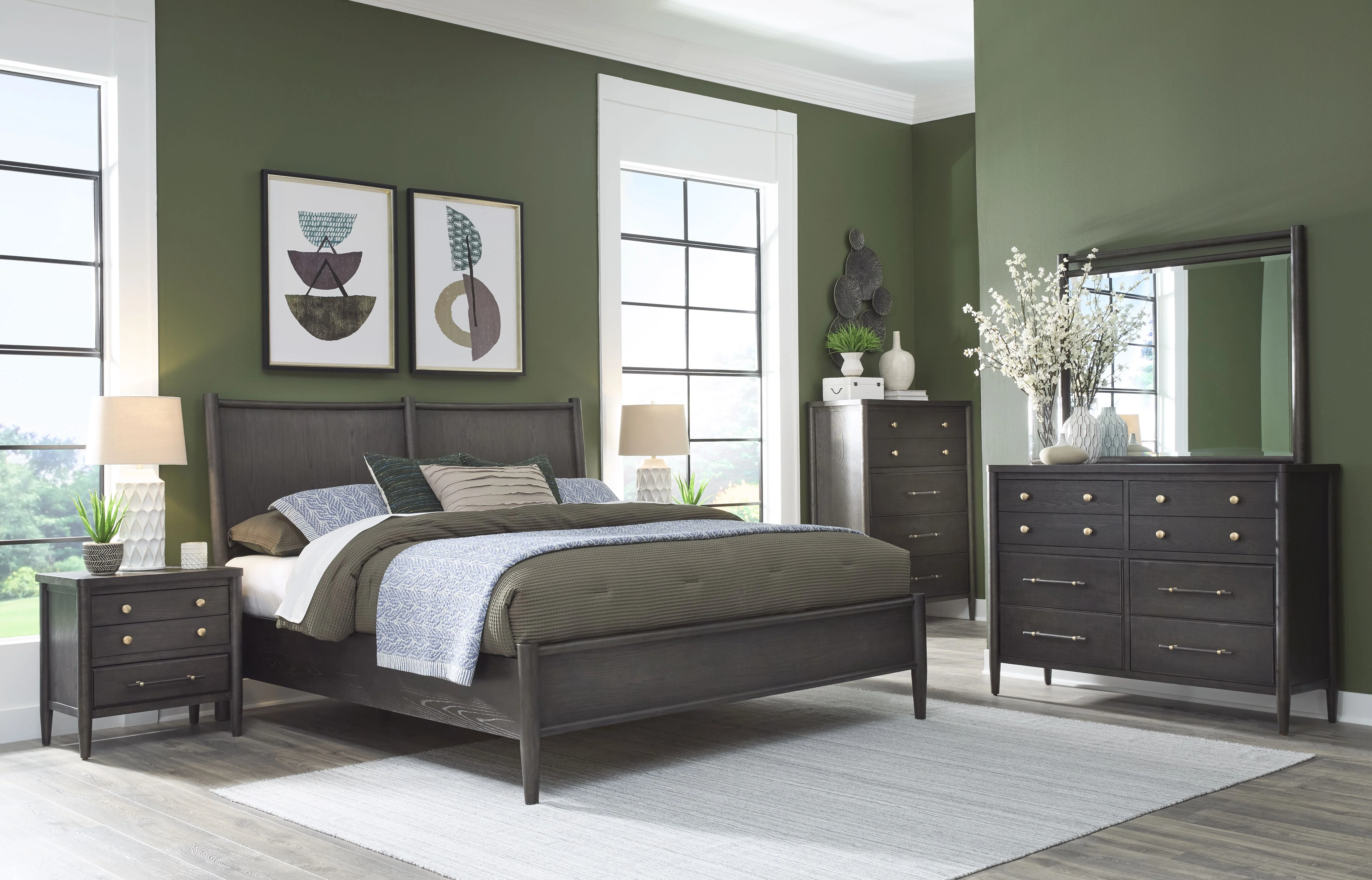 Rockport Oak Wood Queen Platform Bed in Yin - Image 3
