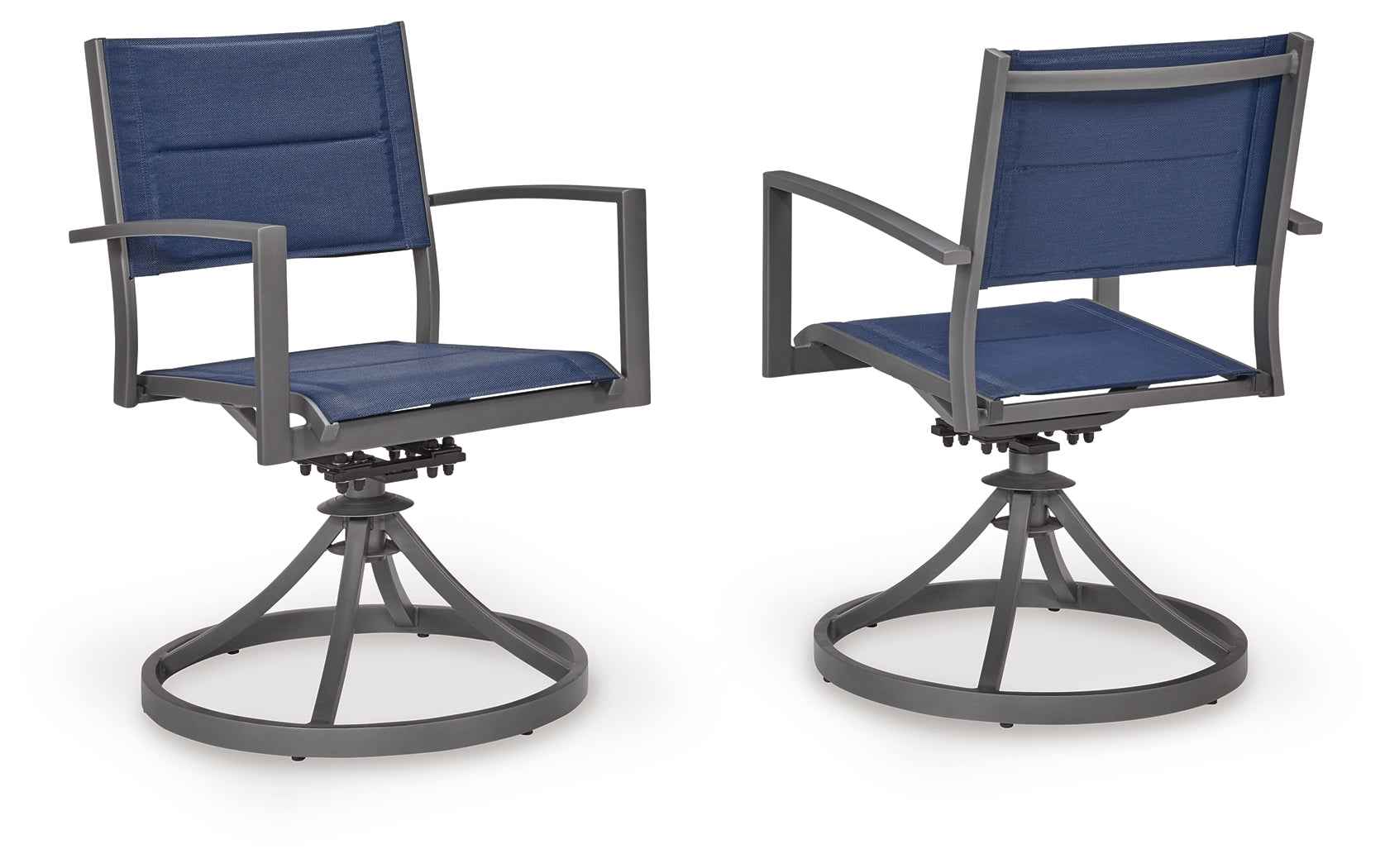 Rocky Creek Blue/Gray Outdoor Sling Swivel Chair (Set of 2) - Image 2