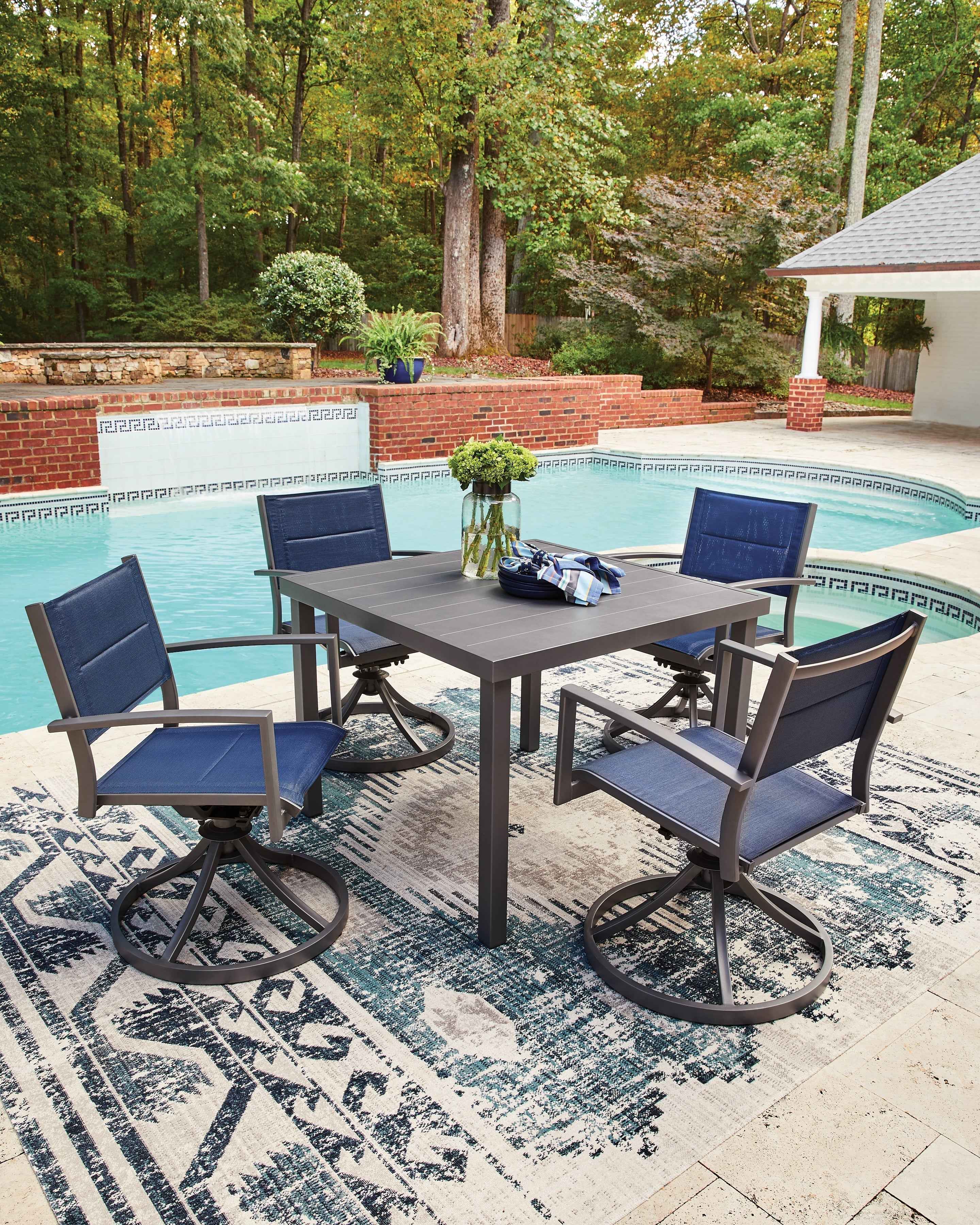 Rocky Creek Gray  Outdoor Dining Table and 4 Chairs - Image 4