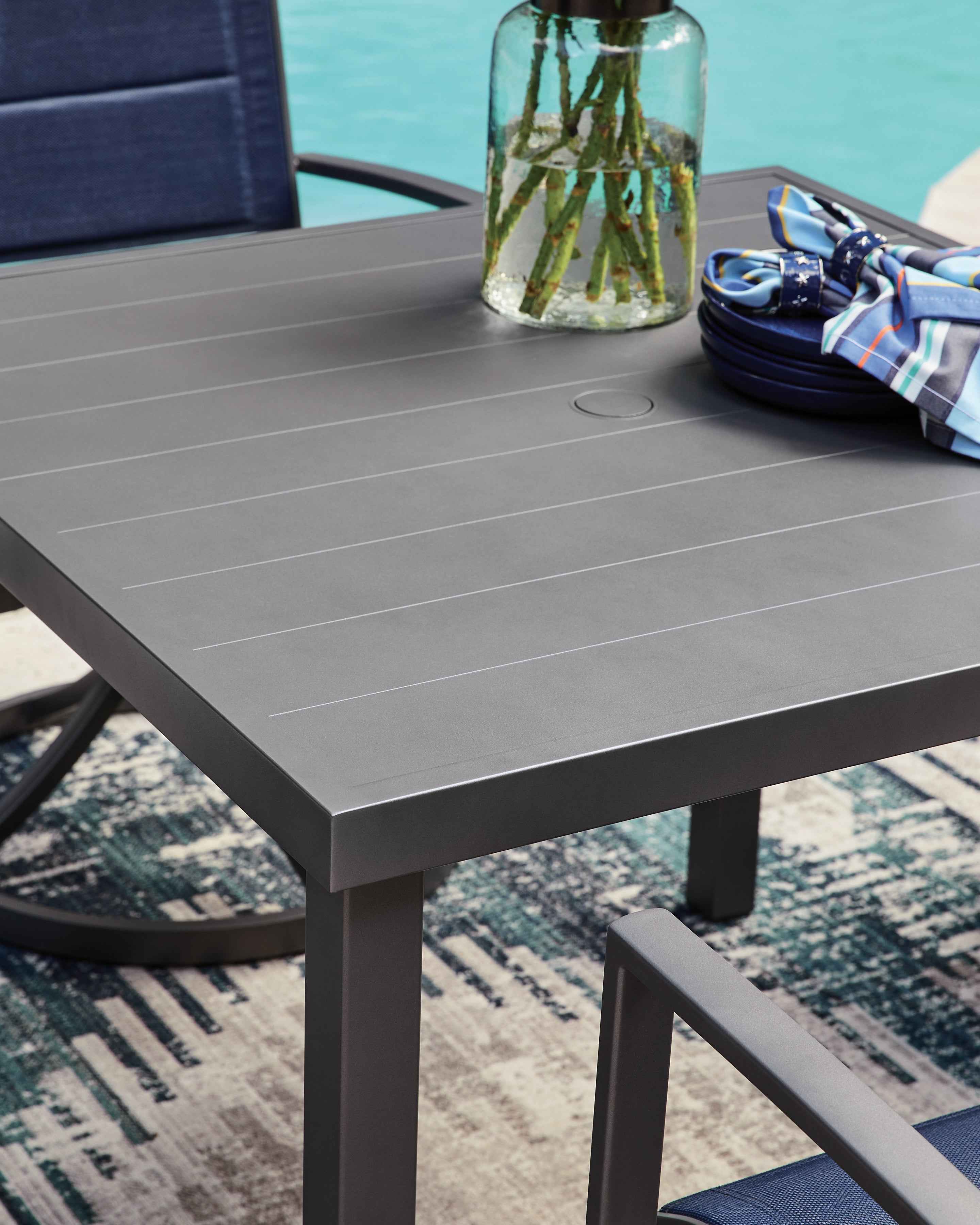 Rocky Creek Gray  Outdoor Dining Table and 4 Chairs - Image 5