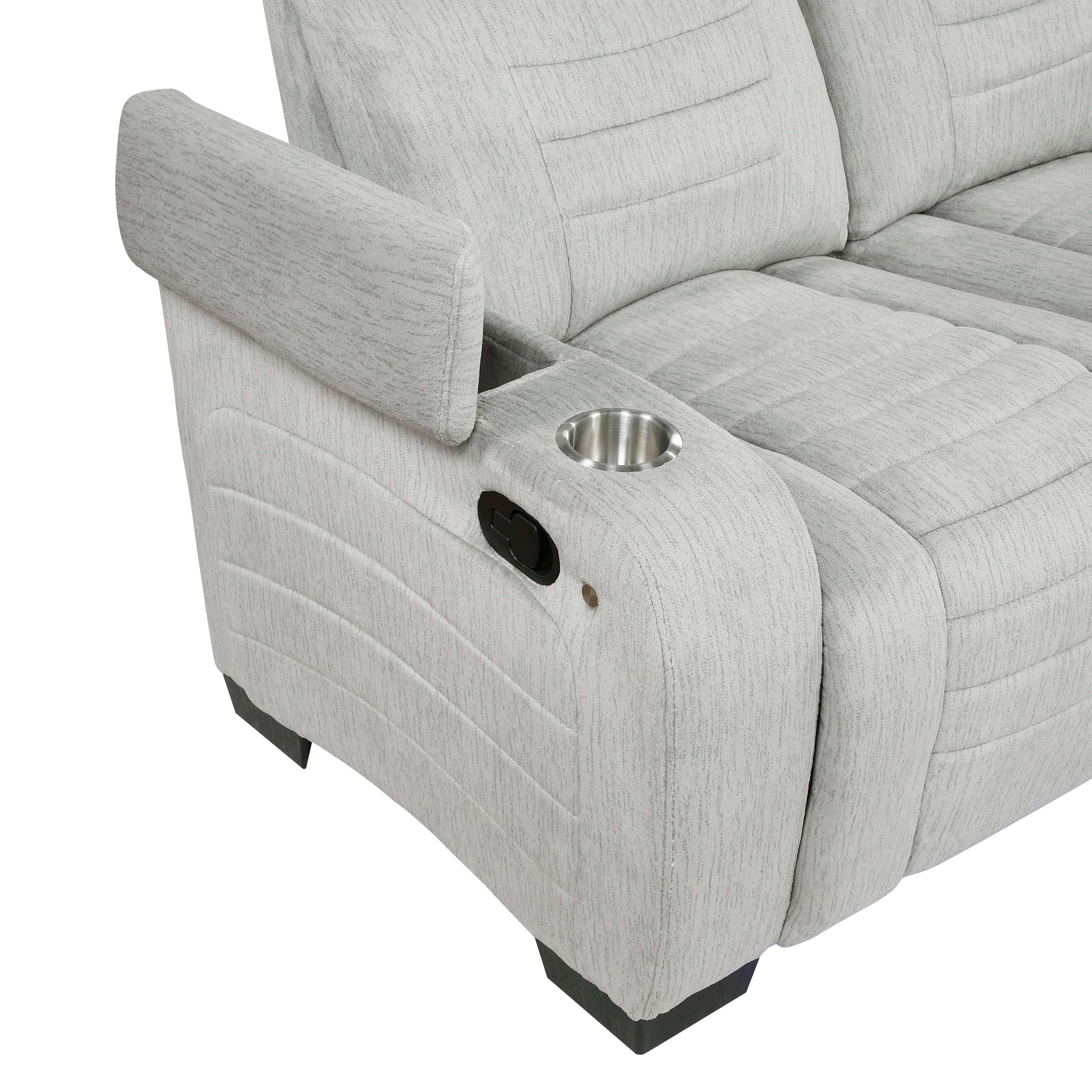 Ronan Light Gray Double Reclining Living Room Set - Image 19