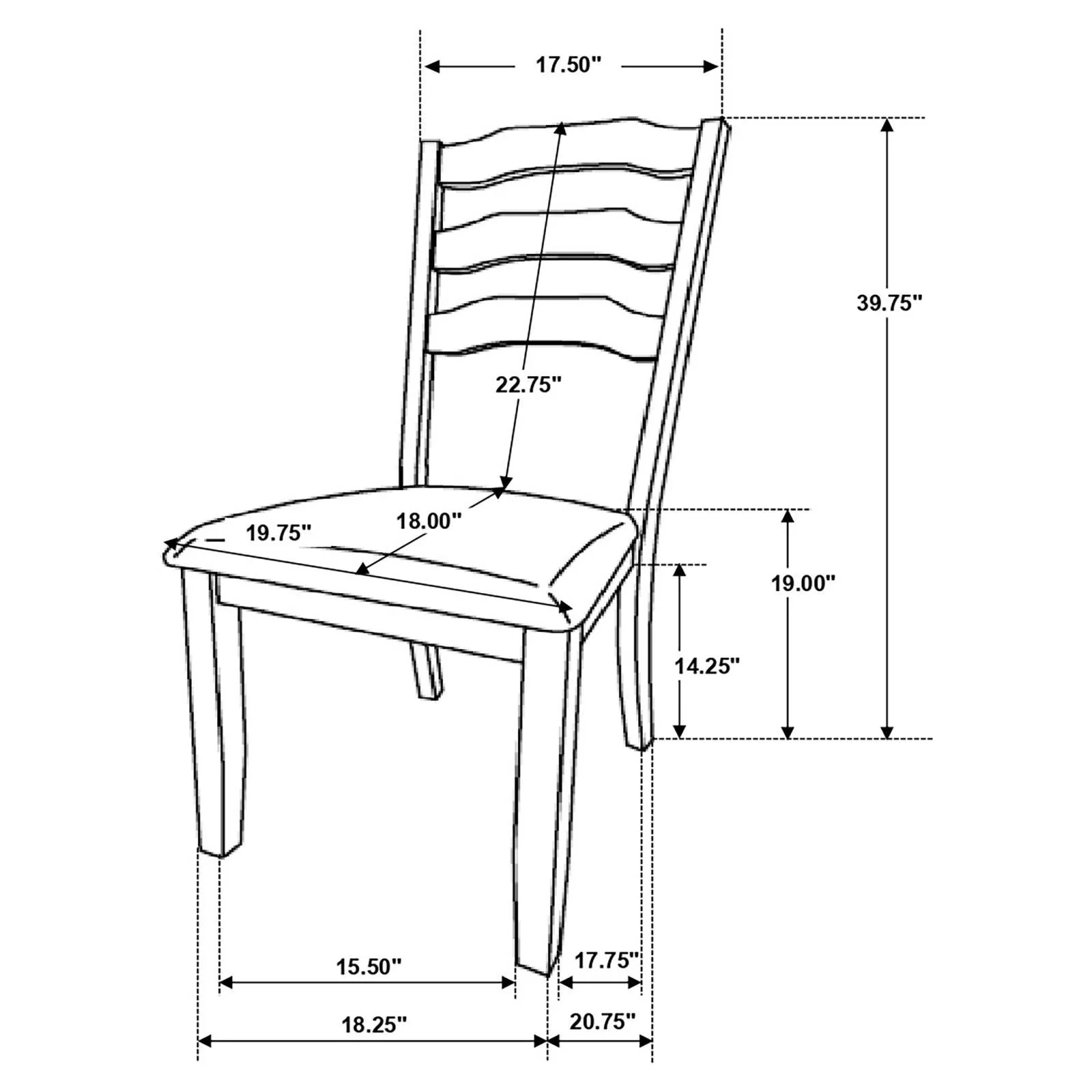 Ronnie Ladder Back Padded Seat Dining Side Chair Khaki and Rustic Cream (Set of 2) - Image 13