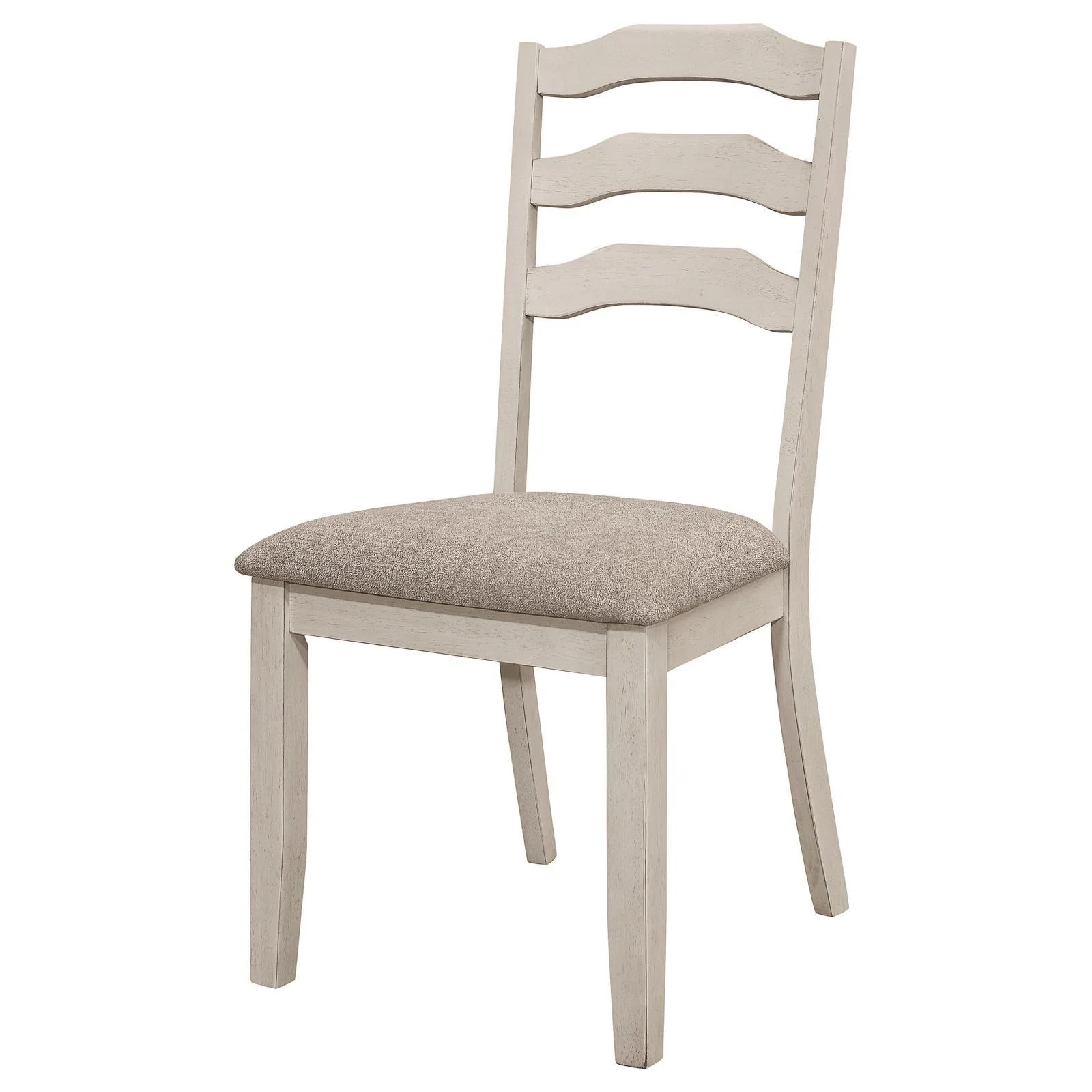 Ronnie Ladder Back Padded Seat Dining Side Chair Khaki and Rustic Cream (Set of 2) - Image 4