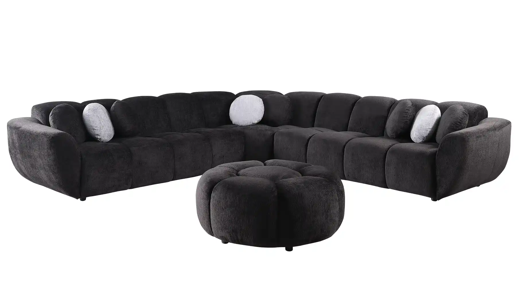 Rose Black 3-Piece Sectional - Image 2
