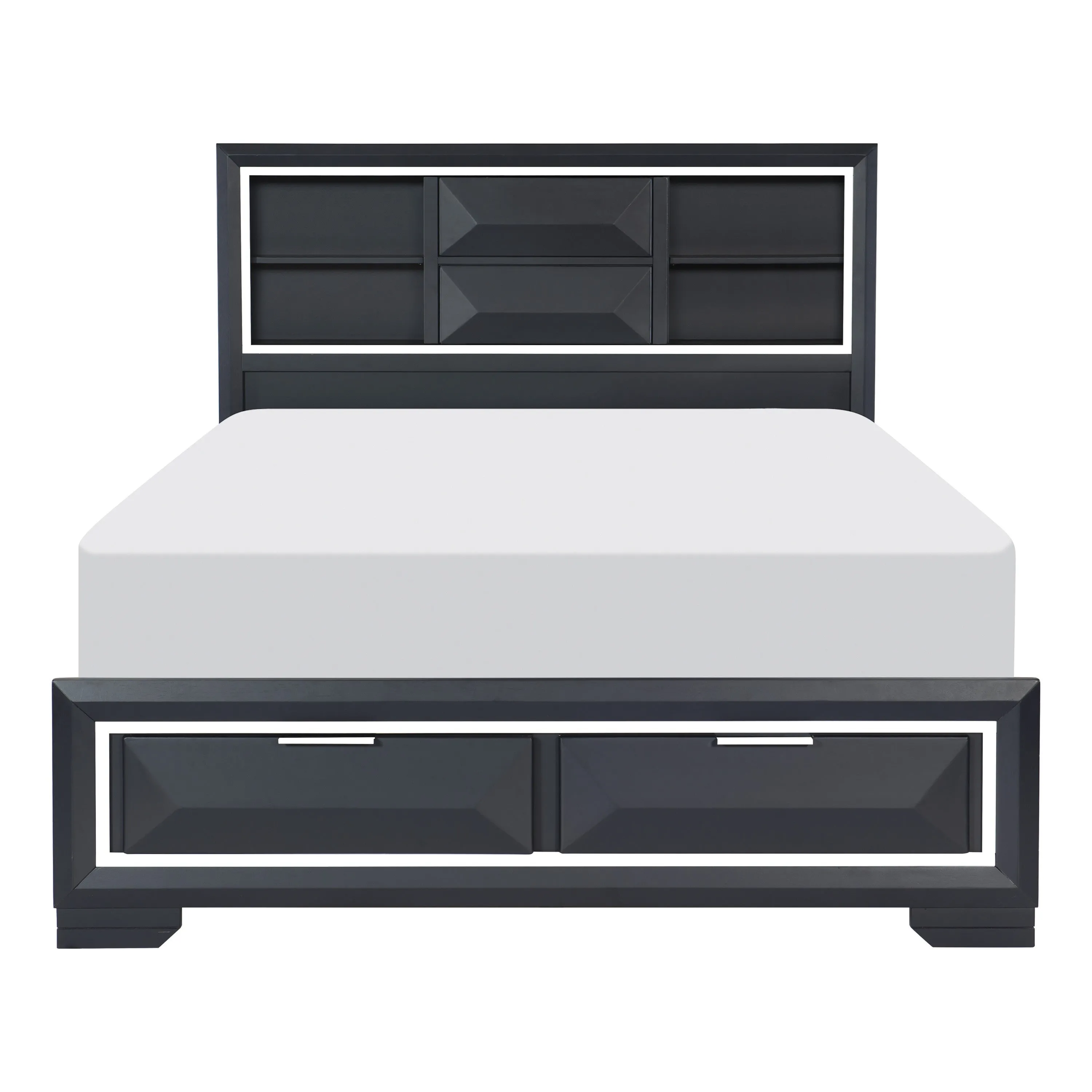 Rosemont Midnight Blue Queen Storage Platform Bed - Image 2