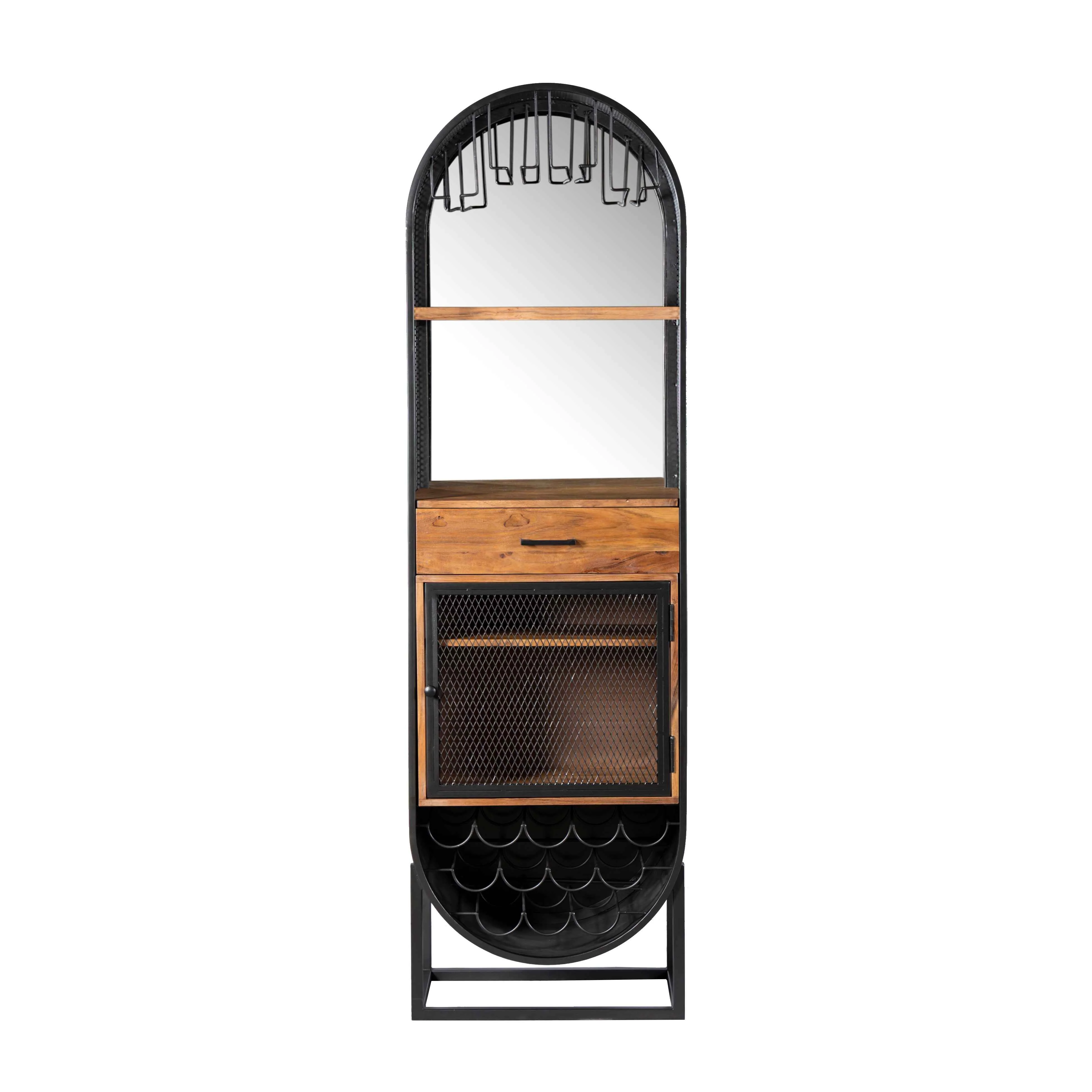 Roswell 23" Bar Cabinet in Natural Mango Wood and Iron - Image 9
