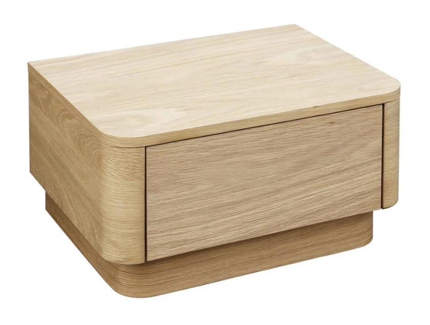 Round Off Small Nightstand Light Oak Brown - Image 3
