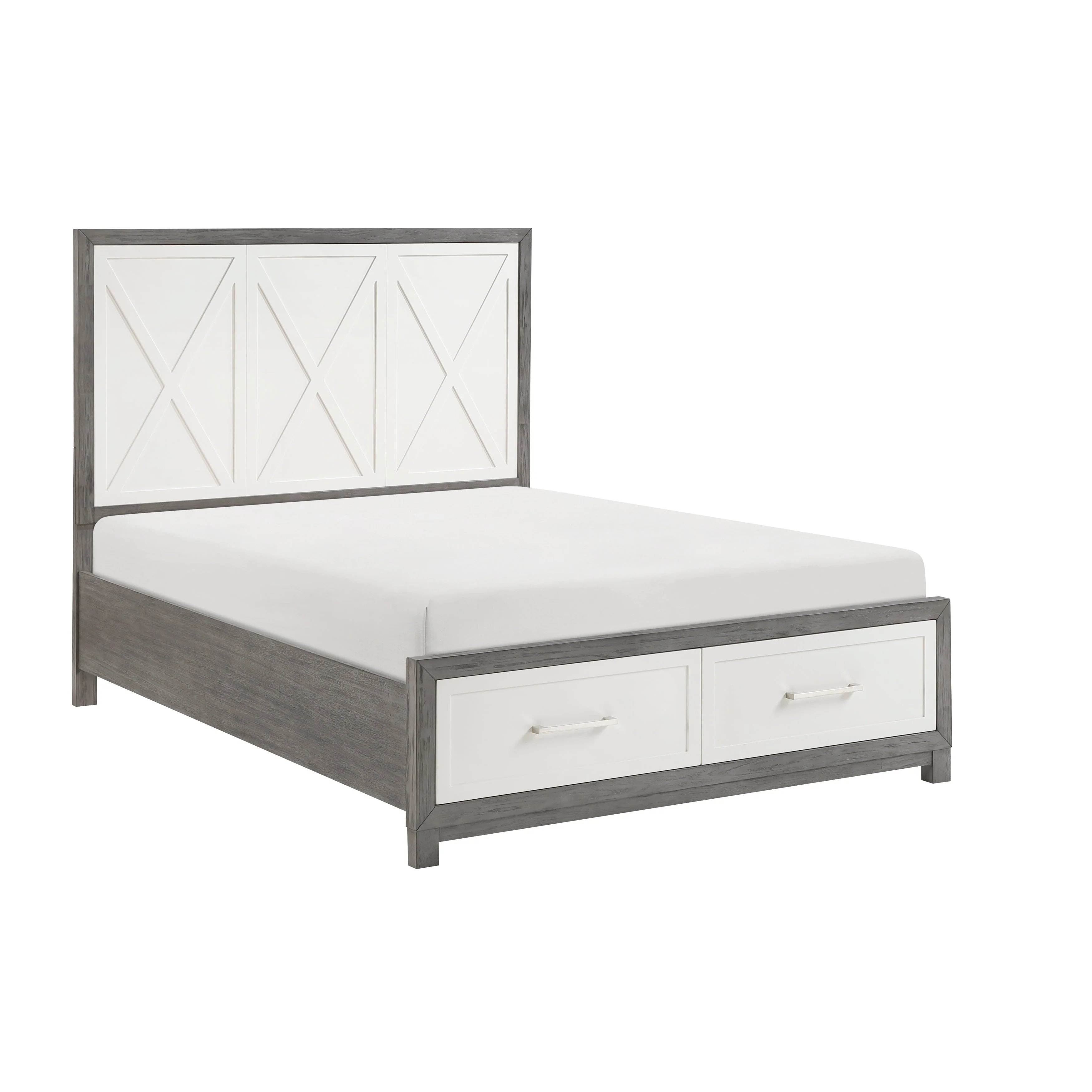 Rowan Ivory/Gray Youth Platform Bedroom Set with Footboard Storage - Image 5