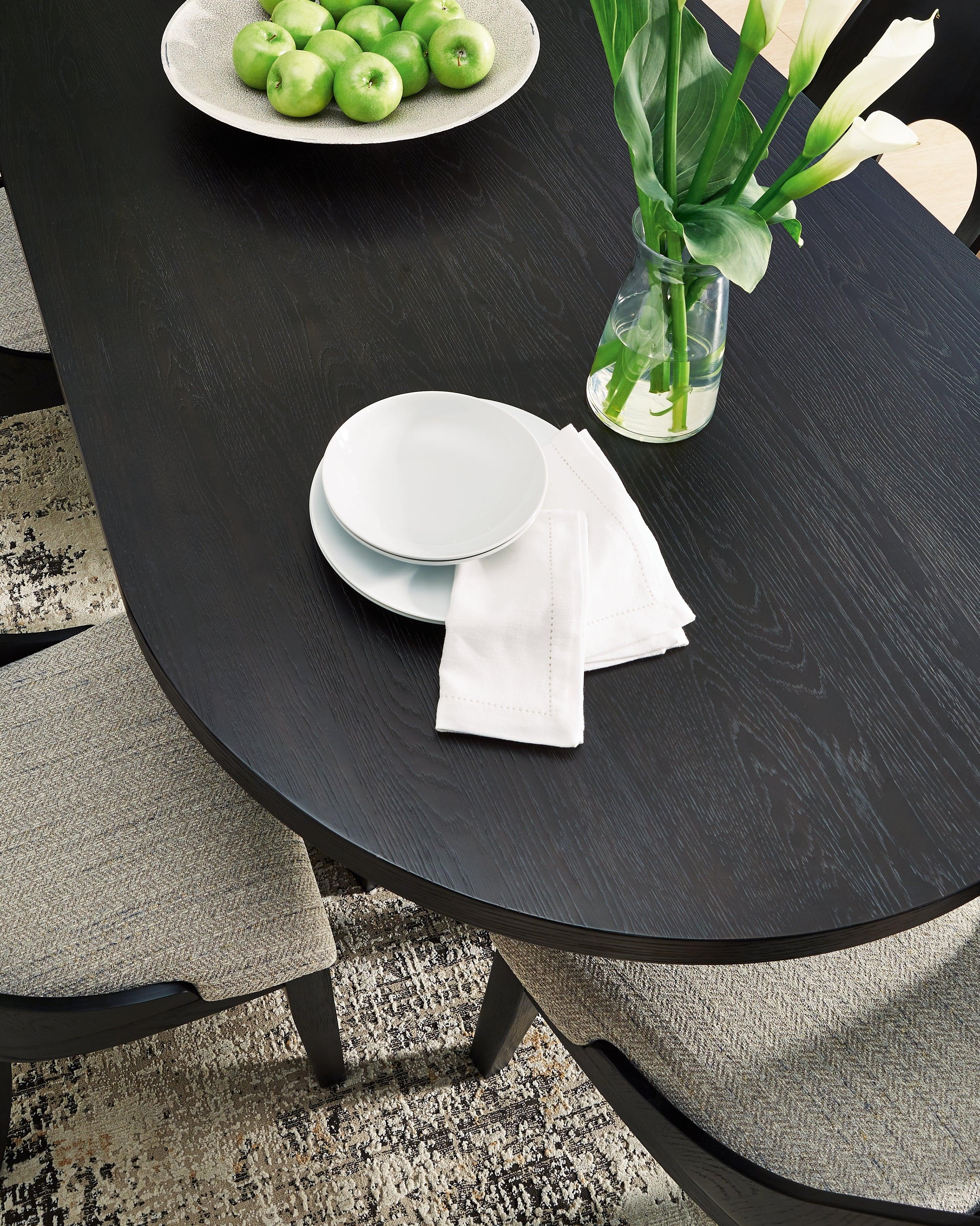 Rowanbeck Black Dining Table and 6 Chairs - Image 3