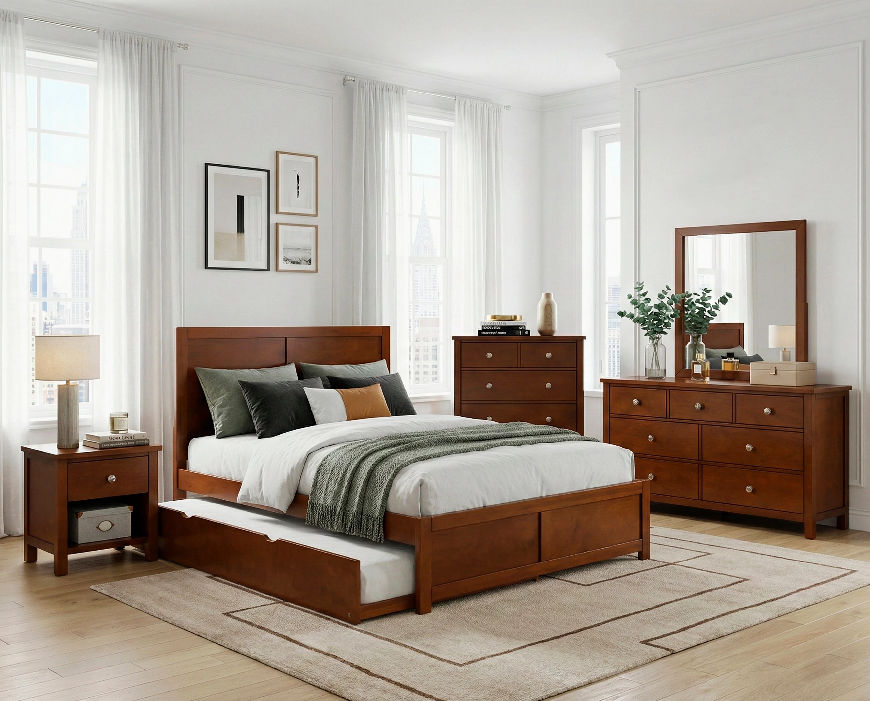 Rowe Dark Cherry Full Platform Bed - Image 38